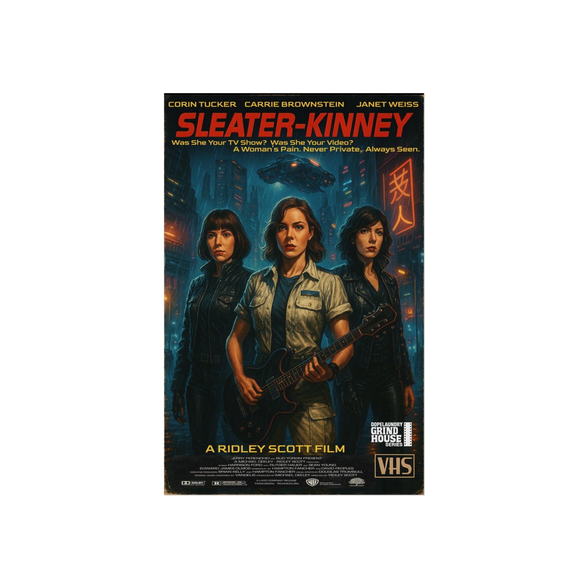 Poster Print - Sleater-Kinney Grind House Inspired, Unique Gift for Film Lovers and Home Aesthetic