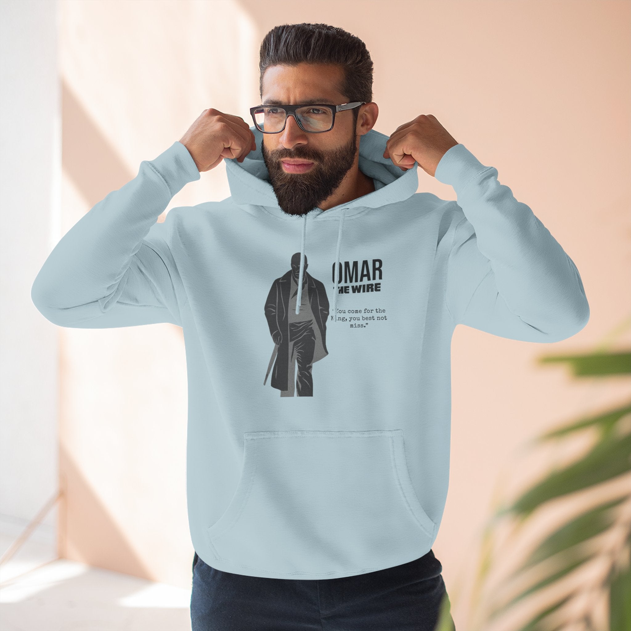 Fleece Hoodie: Omar "You Come for the King" (The Wire)| Street-wear, Casual Fashion