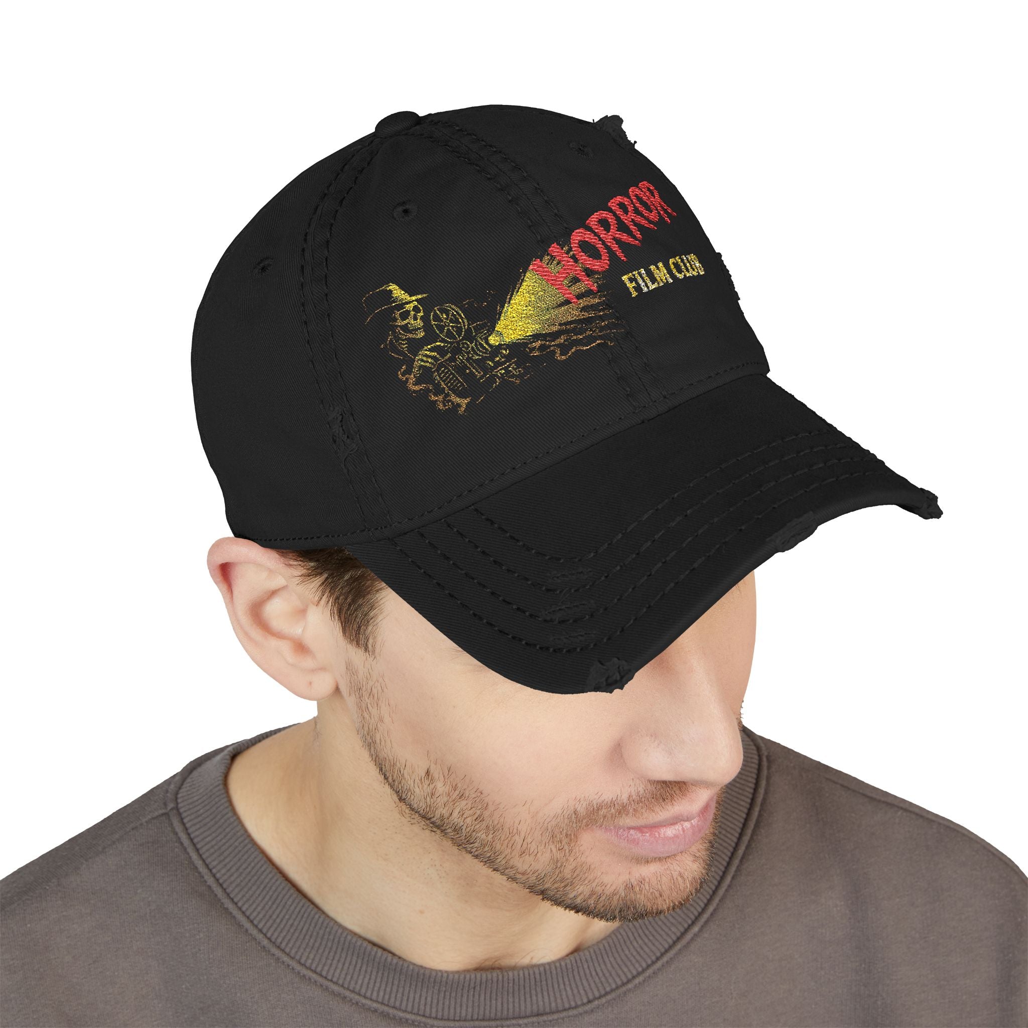 Horror Film Club Distressed Embroidered Dad Hat