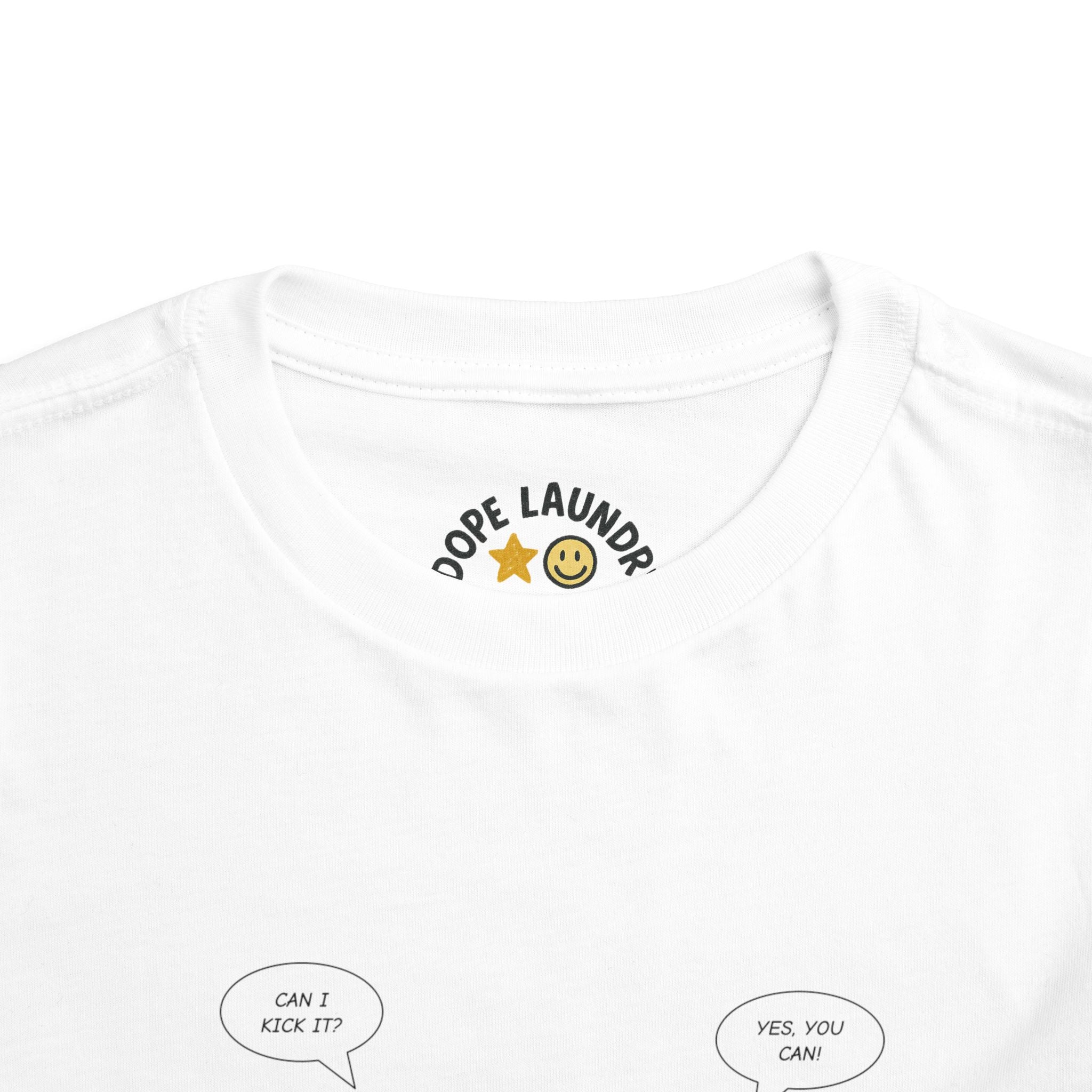 Toddler Tee - Can I Kick It? - Retro Graphic Kids Shirt