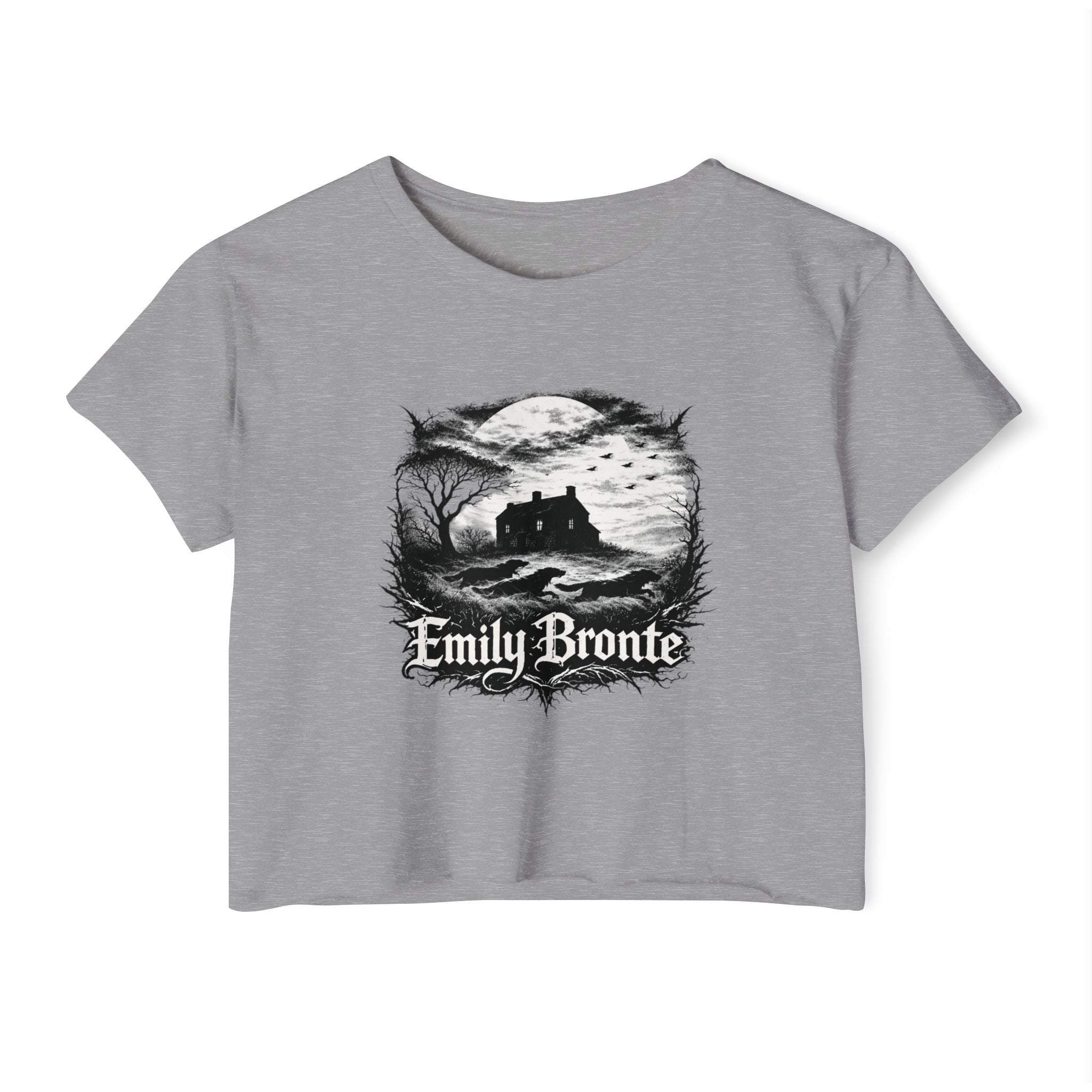 Emily Brontë Gothic Festival Crop Top — Women's Literary Graphic
