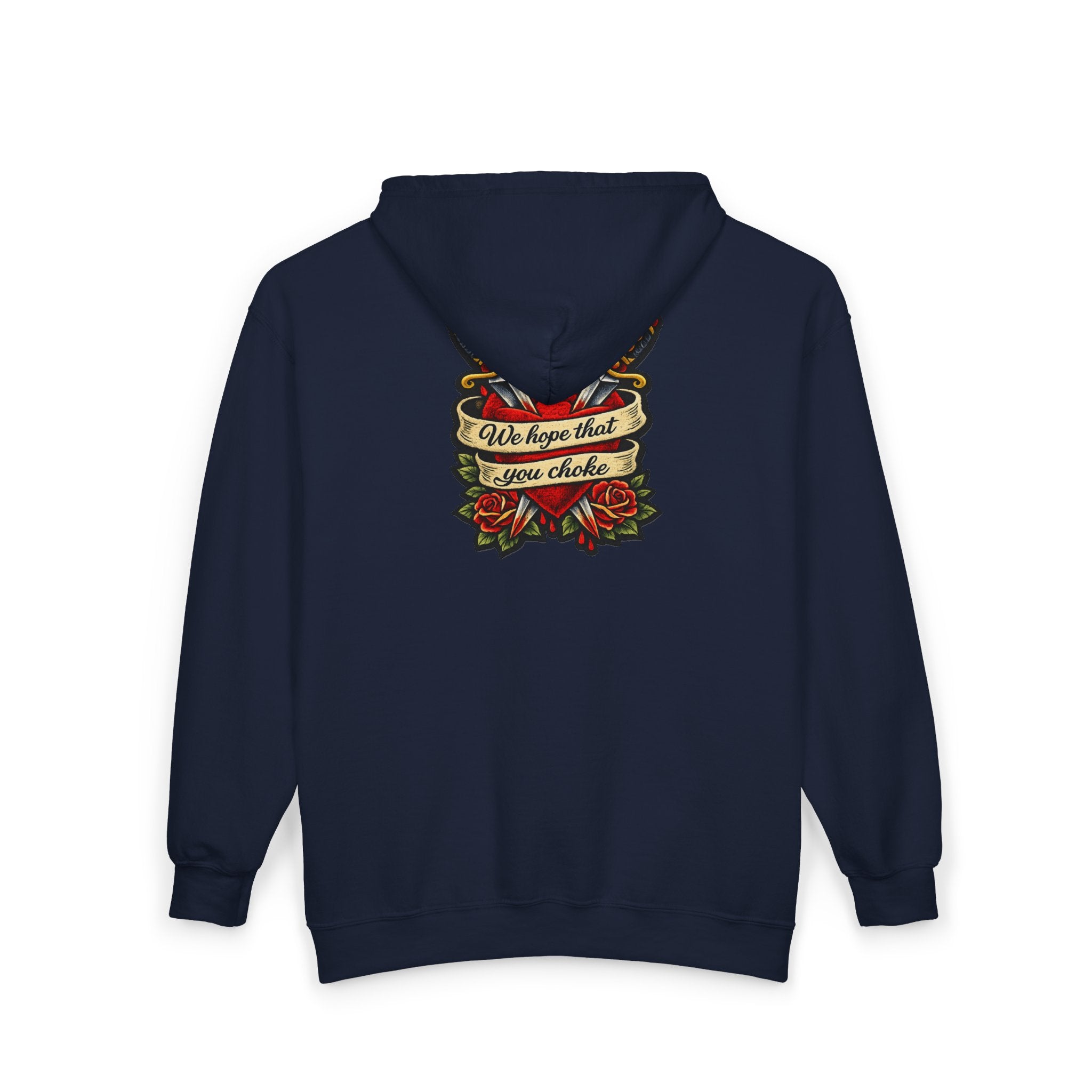Skull & Roses Zip Hoodie —we hope that you choke
