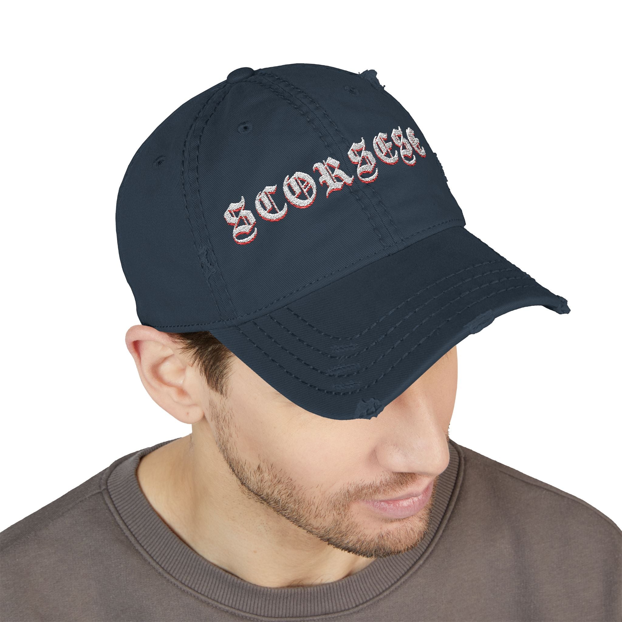 Scorsese Distressed Embroidered Dad Hat — Vintage Film Director Baseball Cap
