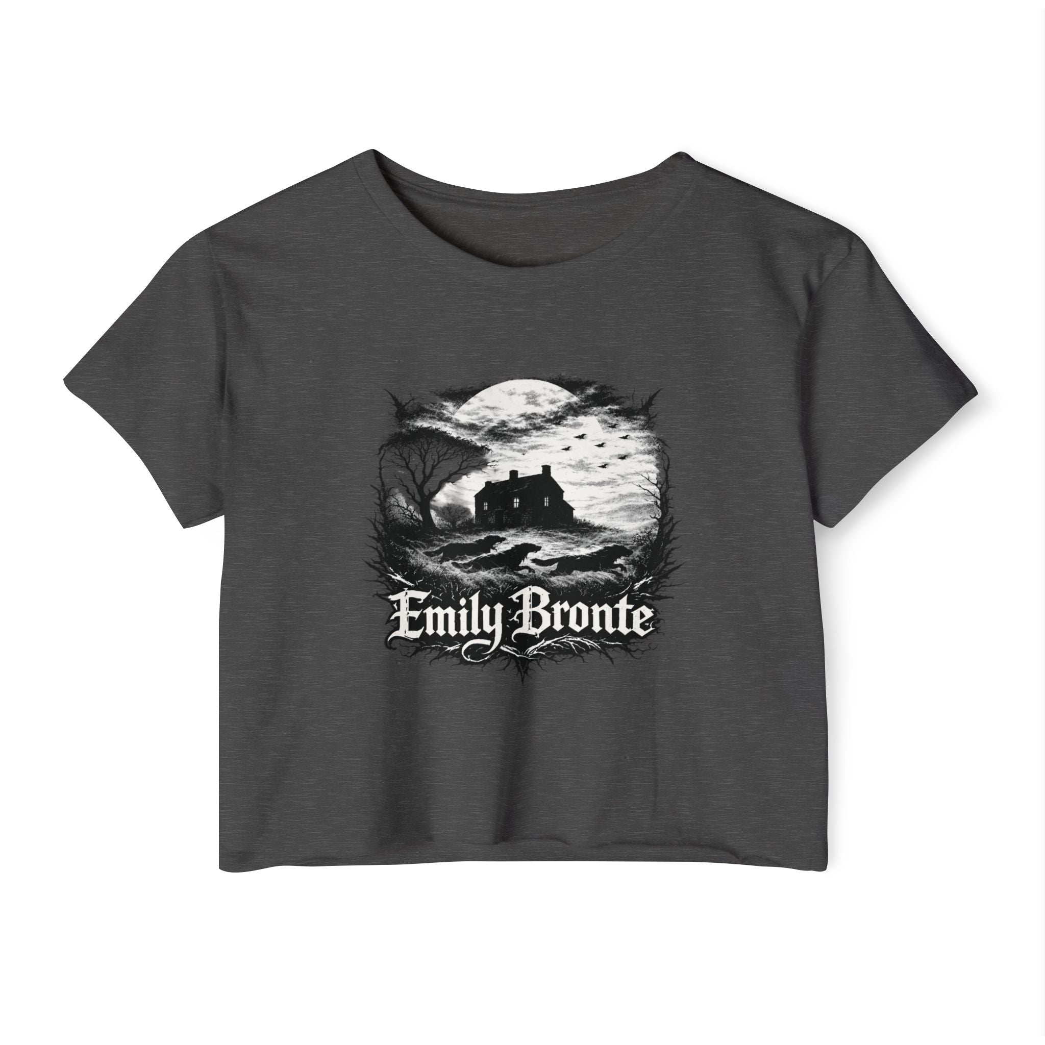 Emily Brontë Gothic Festival Crop Top — Women's Literary Graphic