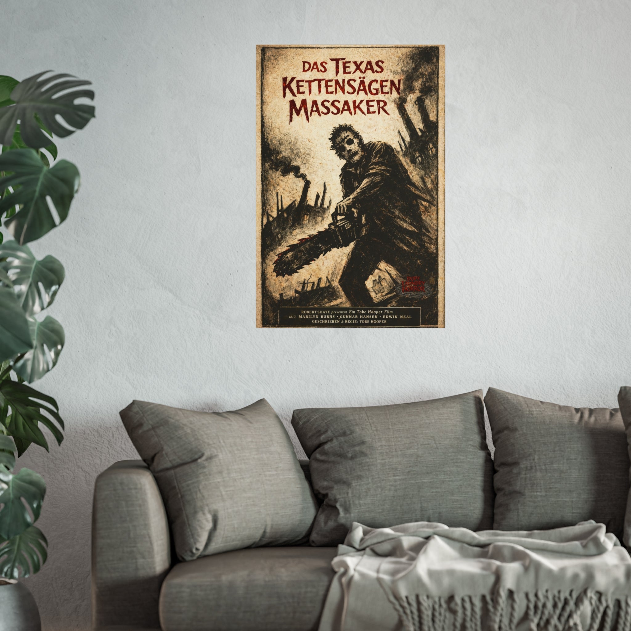 Texas Chainsaw Massacre - German Expressionist Vintage Horror Poster (Fine Art Poster)