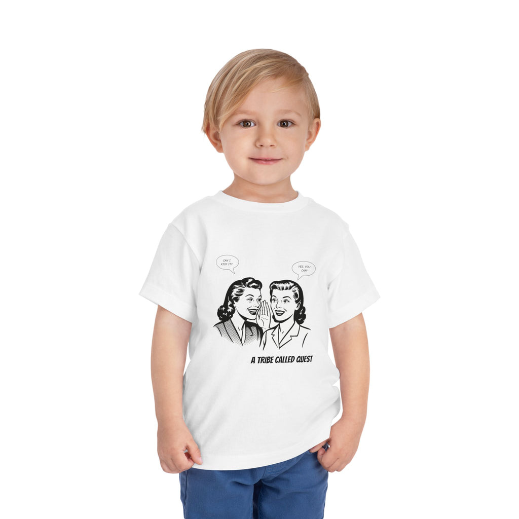 Toddler Tee - Can I Kick It? - Retro Graphic Kids Shirt