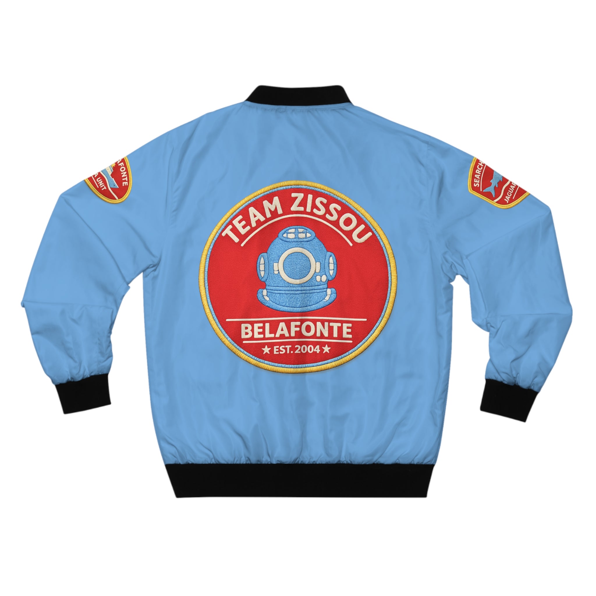 Team Zissou Bomber Jacket — 'Team Zissou Belafonte' Light Blue Bomber