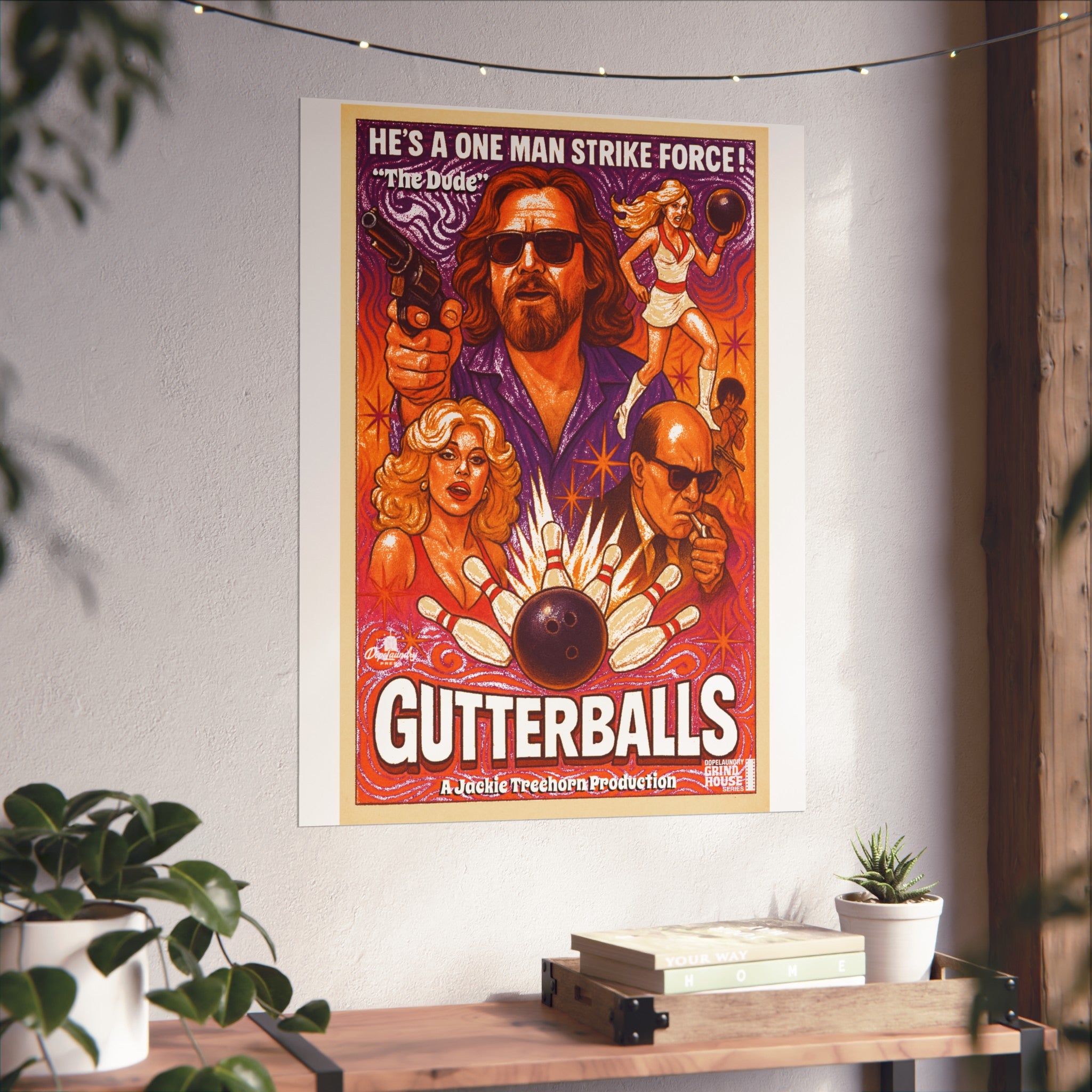 "Gutterballs" Grind House inspired Print (The Big Lebowski) Unique Gift for Film Lovers, Home Aesthetic