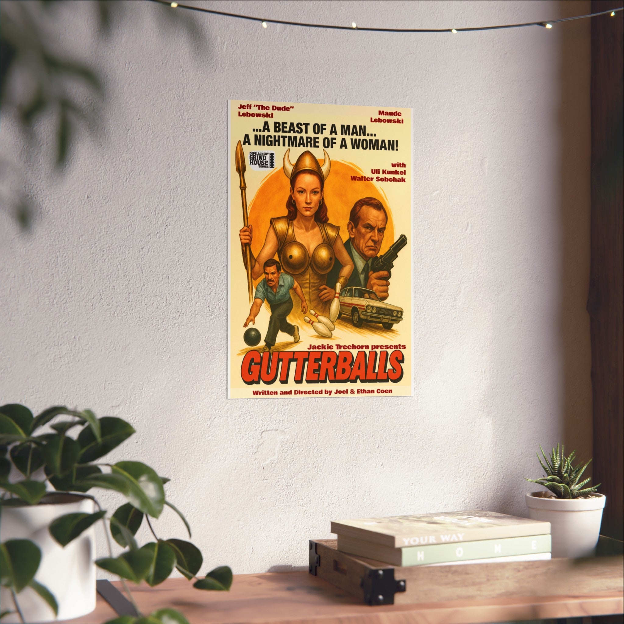"Gutterballs" (variant) Grind House inspired Print (The Big Lebowski) Unique Gift for Film Lovers, Home Aesthetic