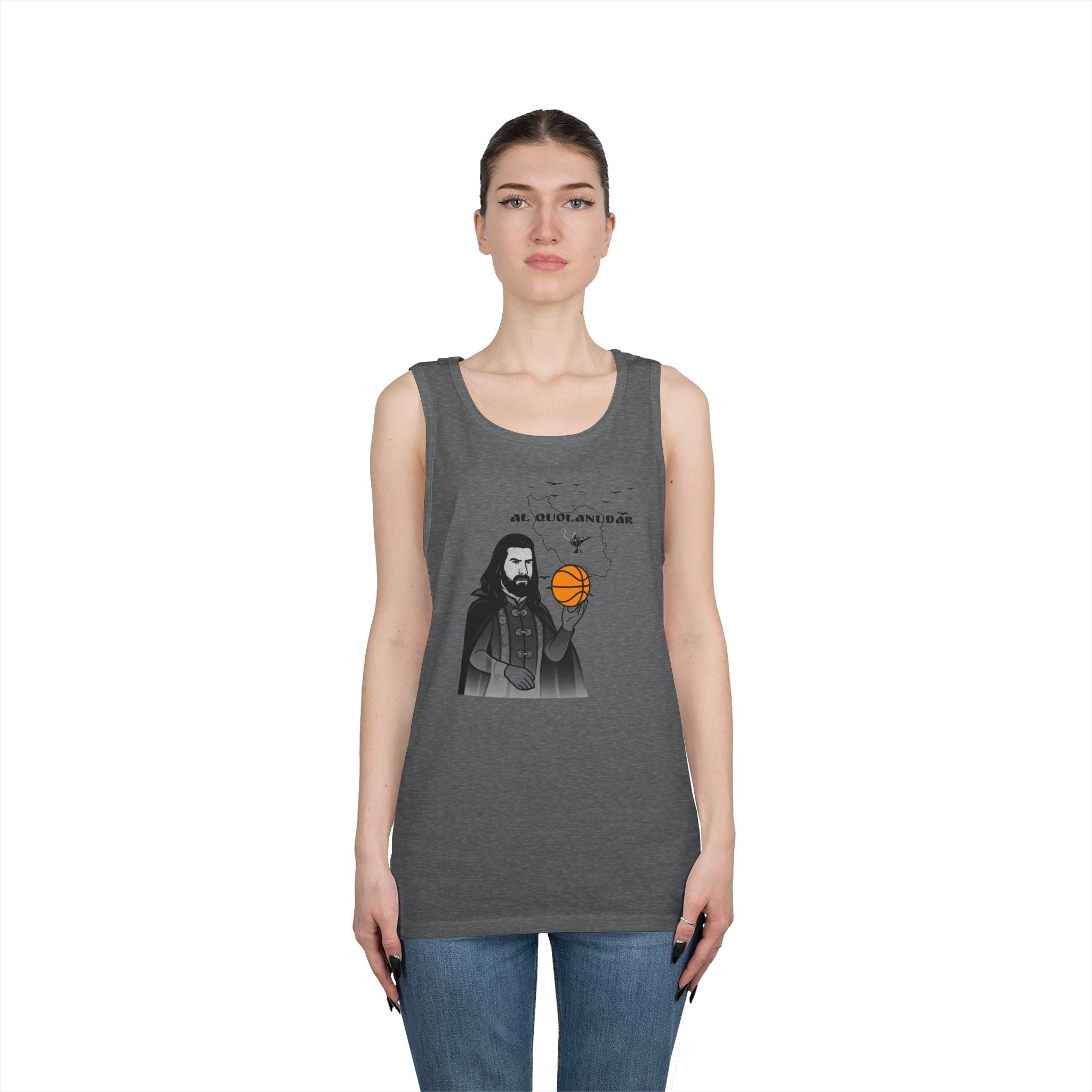 Nandor Al Quolanudar Basketball tank top (What we do in the shadows) - (2 sided) Unisex Heavy Cotton Tank Top