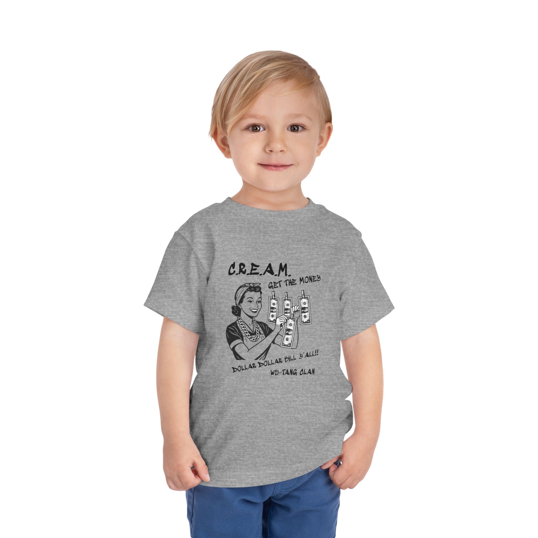 Toddler Tee - C.R.E.A.M. 'Get the Money' Retro Graphic Kids Shirt