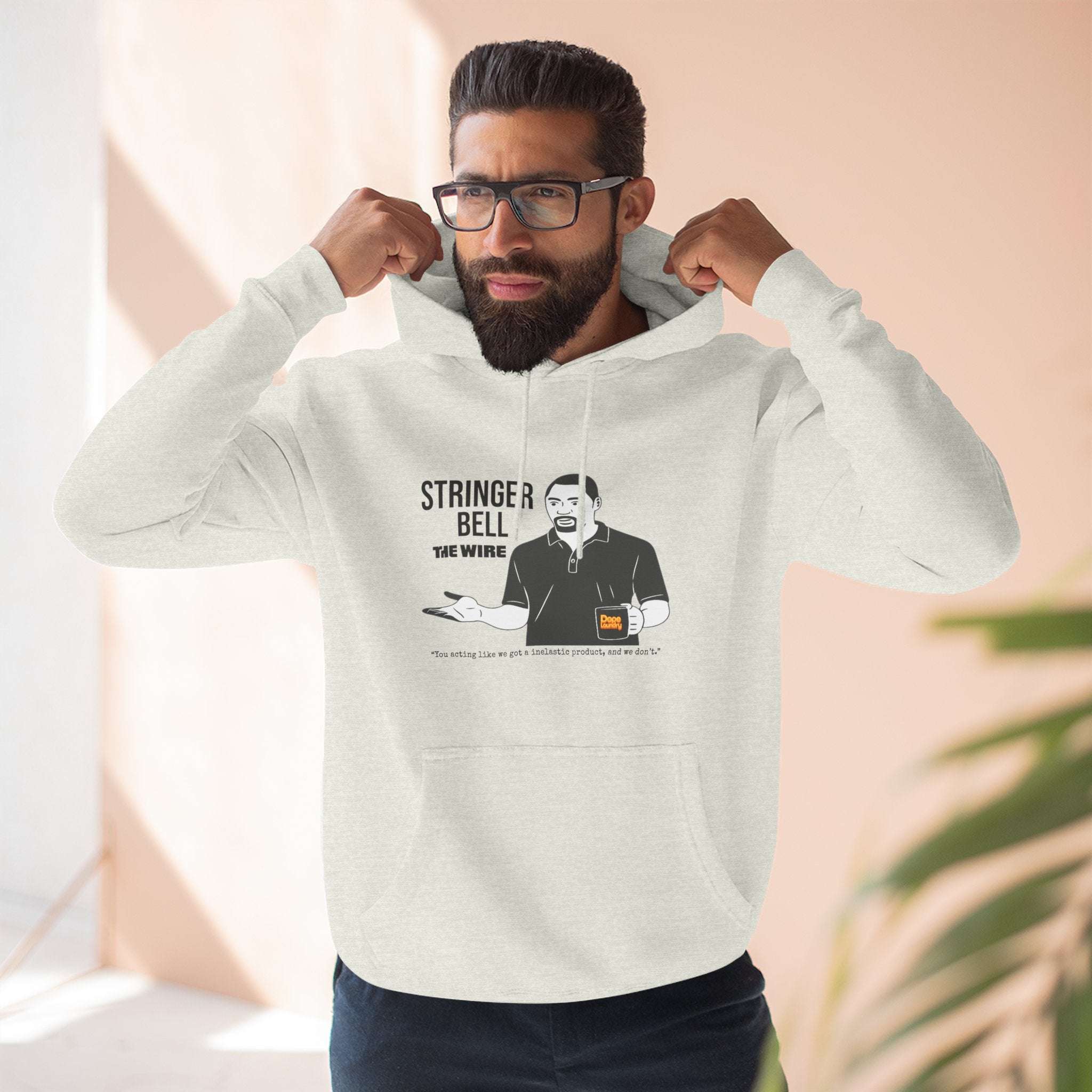 Stringer Bell "Inelastic Product" Hoodie (The Wire) | Cool Street-wear, Fleece Pullover, Casual Fashion, Cozy Sweatshirt