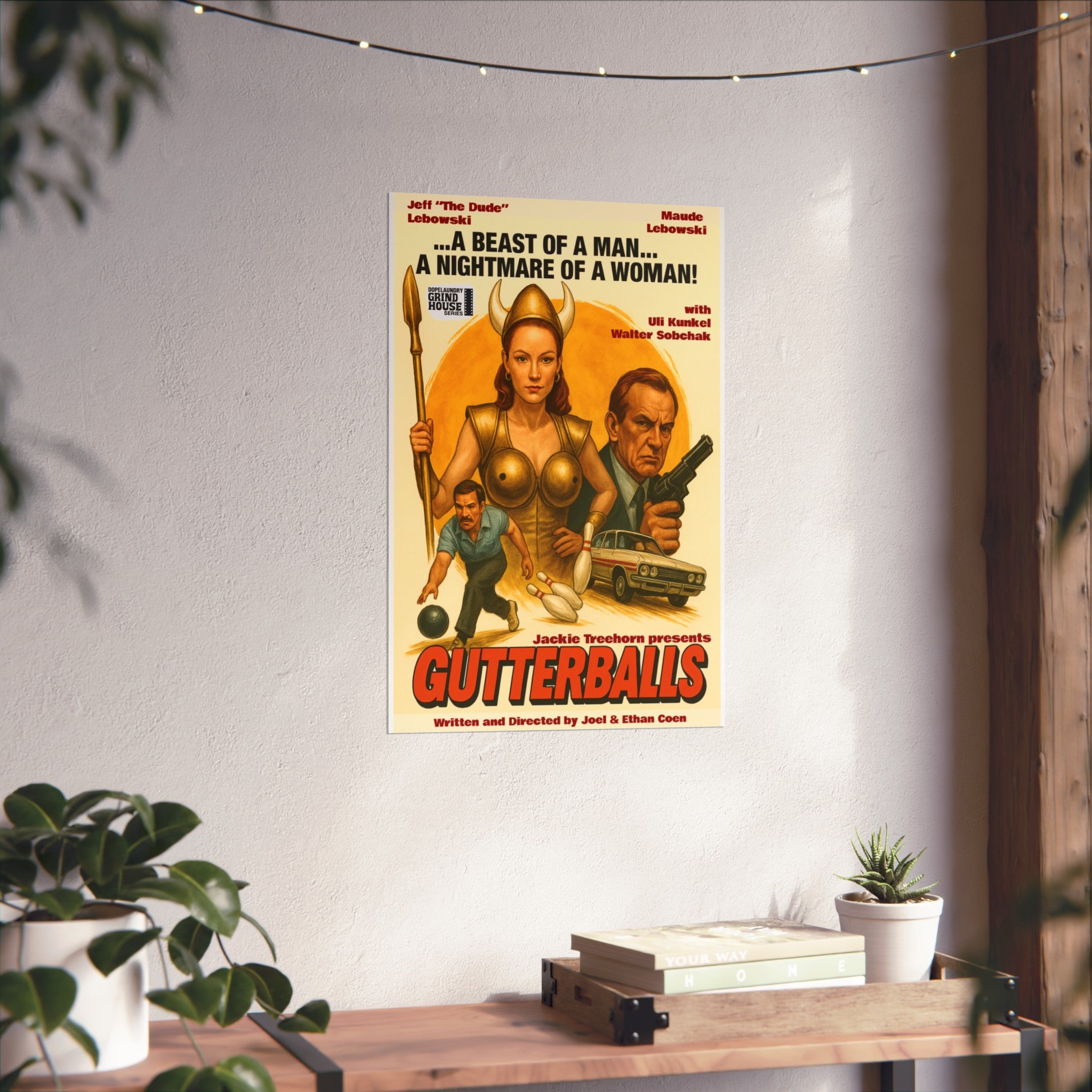 "Gutterballs" (variant) Grind House inspired Print (The Big Lebowski) Unique Gift for Film Lovers, Home Aesthetic