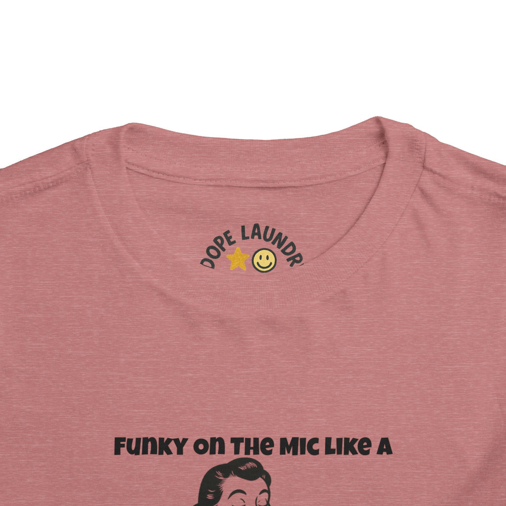 Toddler Tee - Funky on the Mic - Retro Graphic Kids Shirt