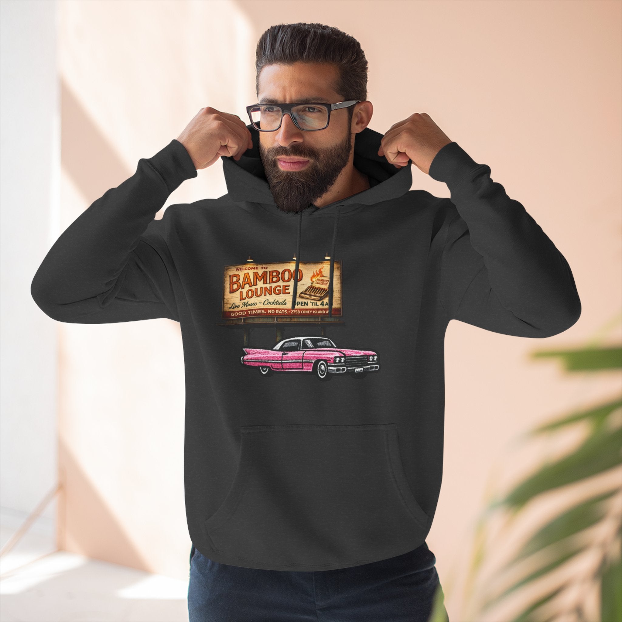 Bamboo Lounge Three-Panel Fleece Hoodie — Bamboo Lounge Graphic Pullover