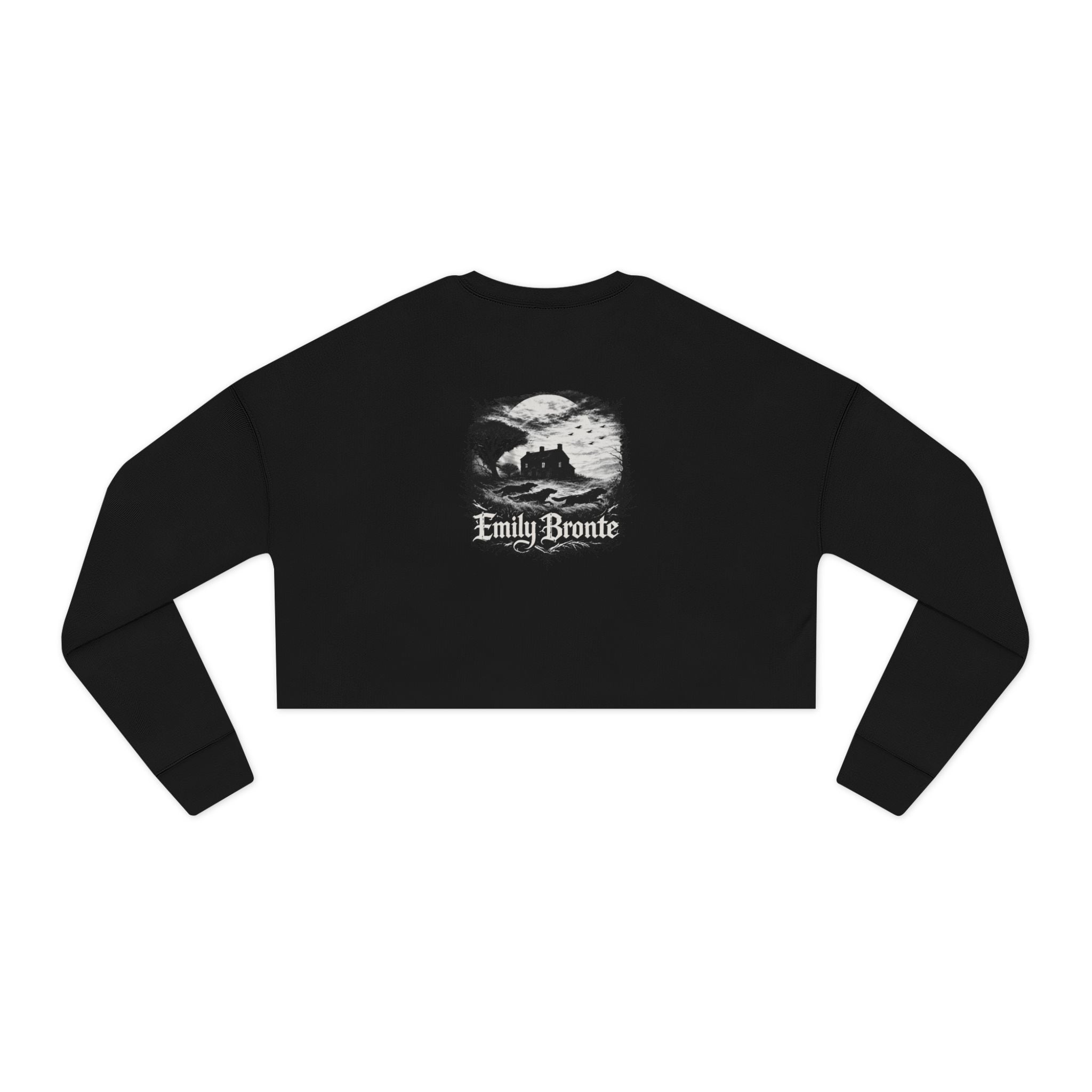 Emily Brontë Quote Moonlit Nature Cropped Sweatshirt
