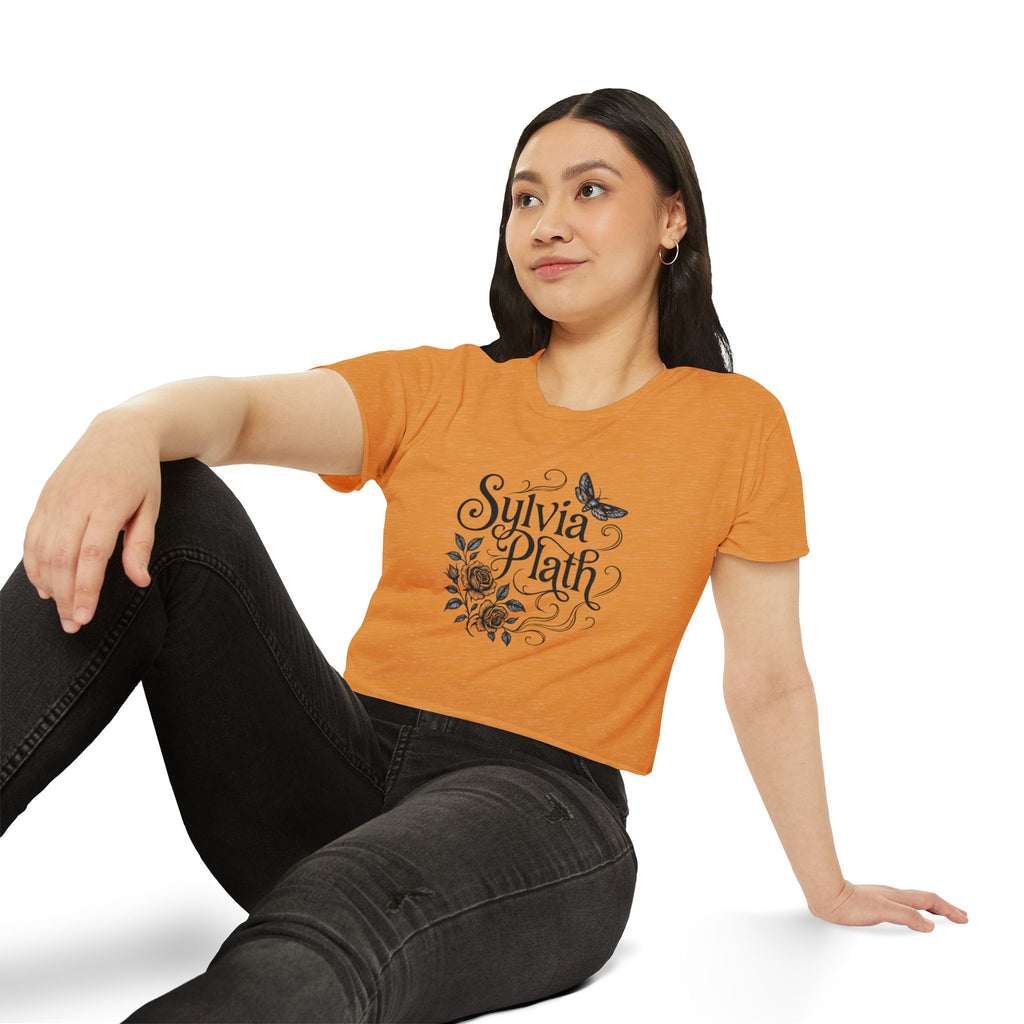 Sylvia Plath Floral Crop Top — Women's Festival Graphic Tee