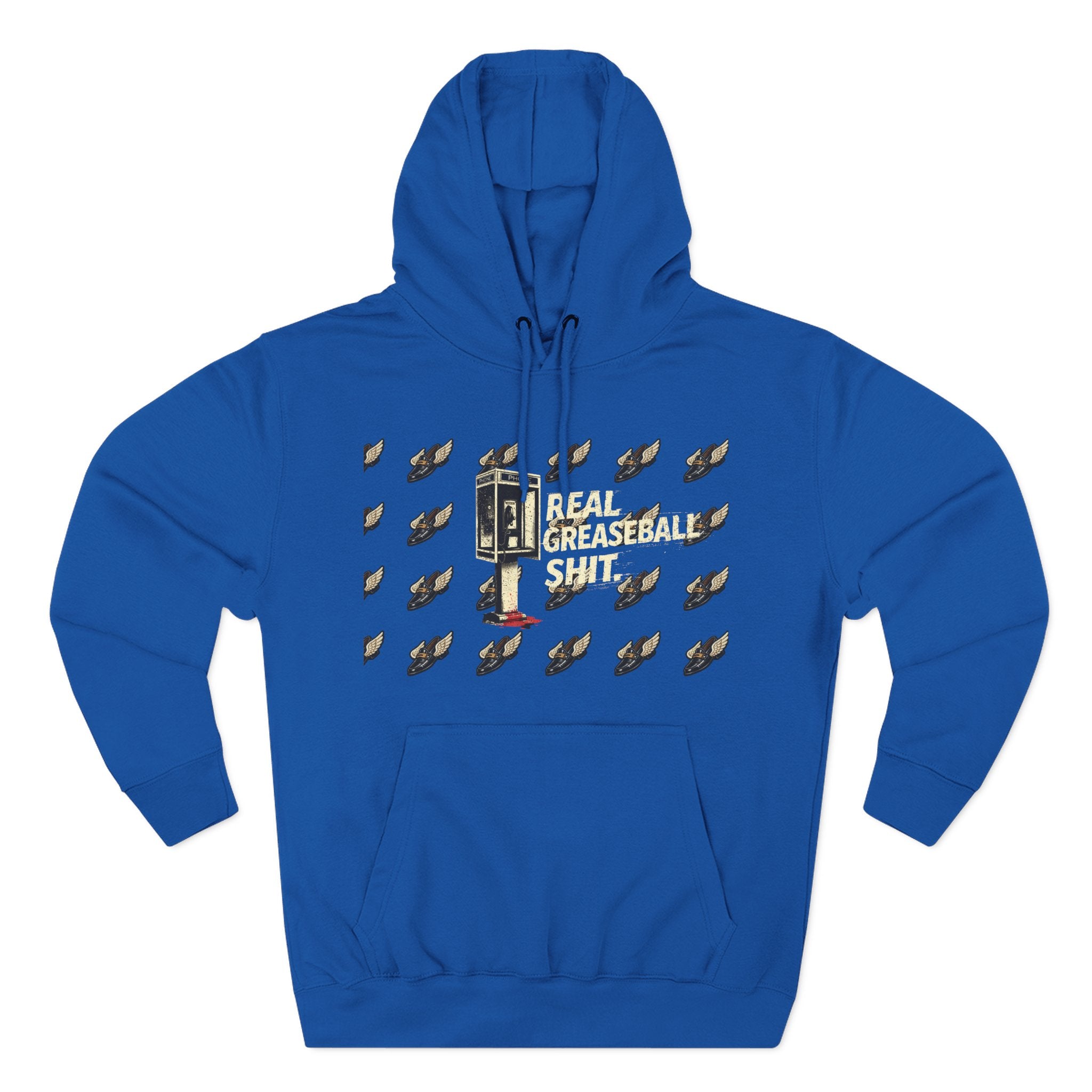 Real Greaseball Shit Graphic Hoodie — Three-Panel Fleece Pullover