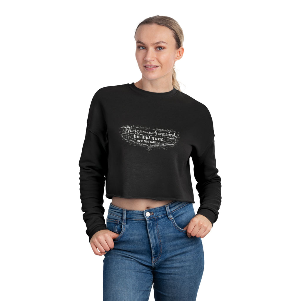 Emily Brontë Quote Moonlit Nature Cropped Sweatshirt