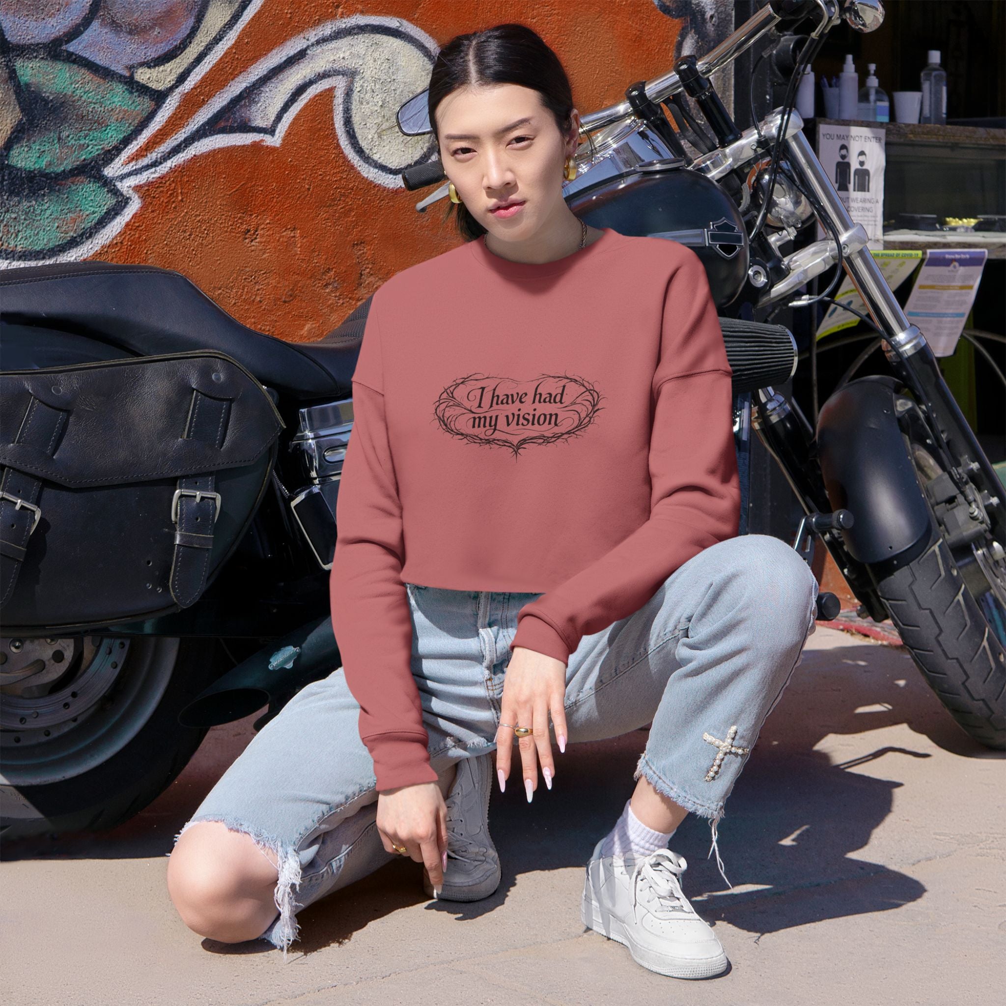 Virginia Woolf - "I have had my vision" Cropped Sweatshirt