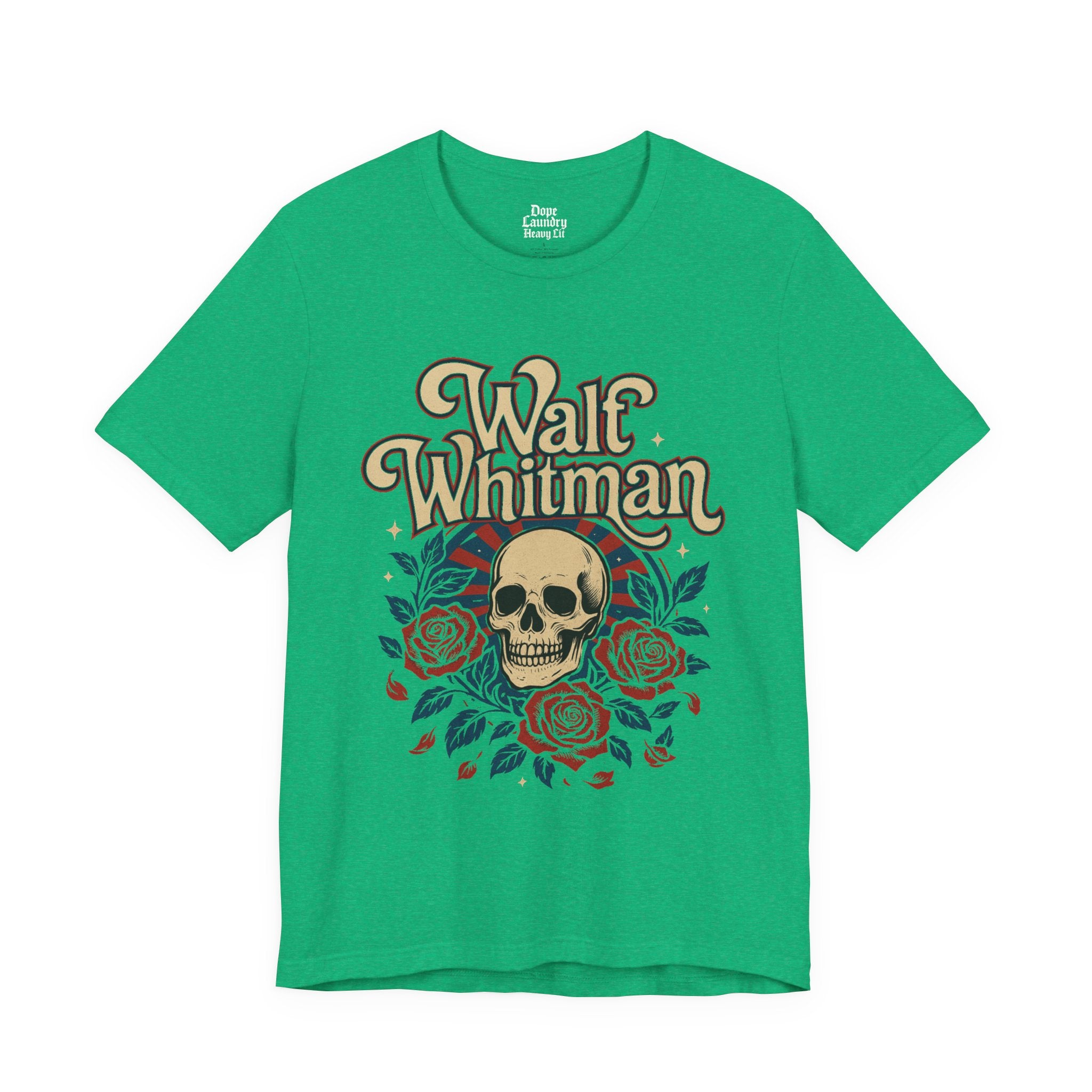 Walt Whitman Skull & Roses Vintage Graphic Tee