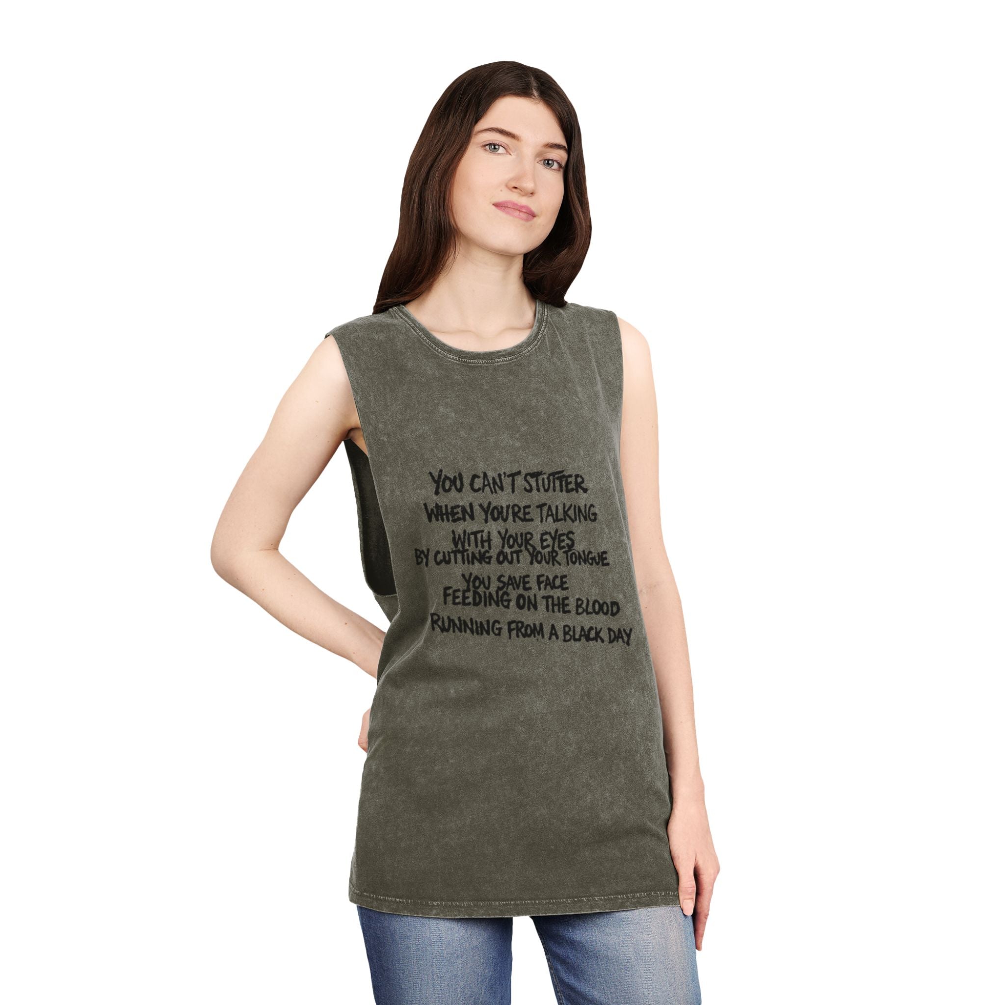 Black Rain Stonewash Muscle Tee — Stonewash Tank Top