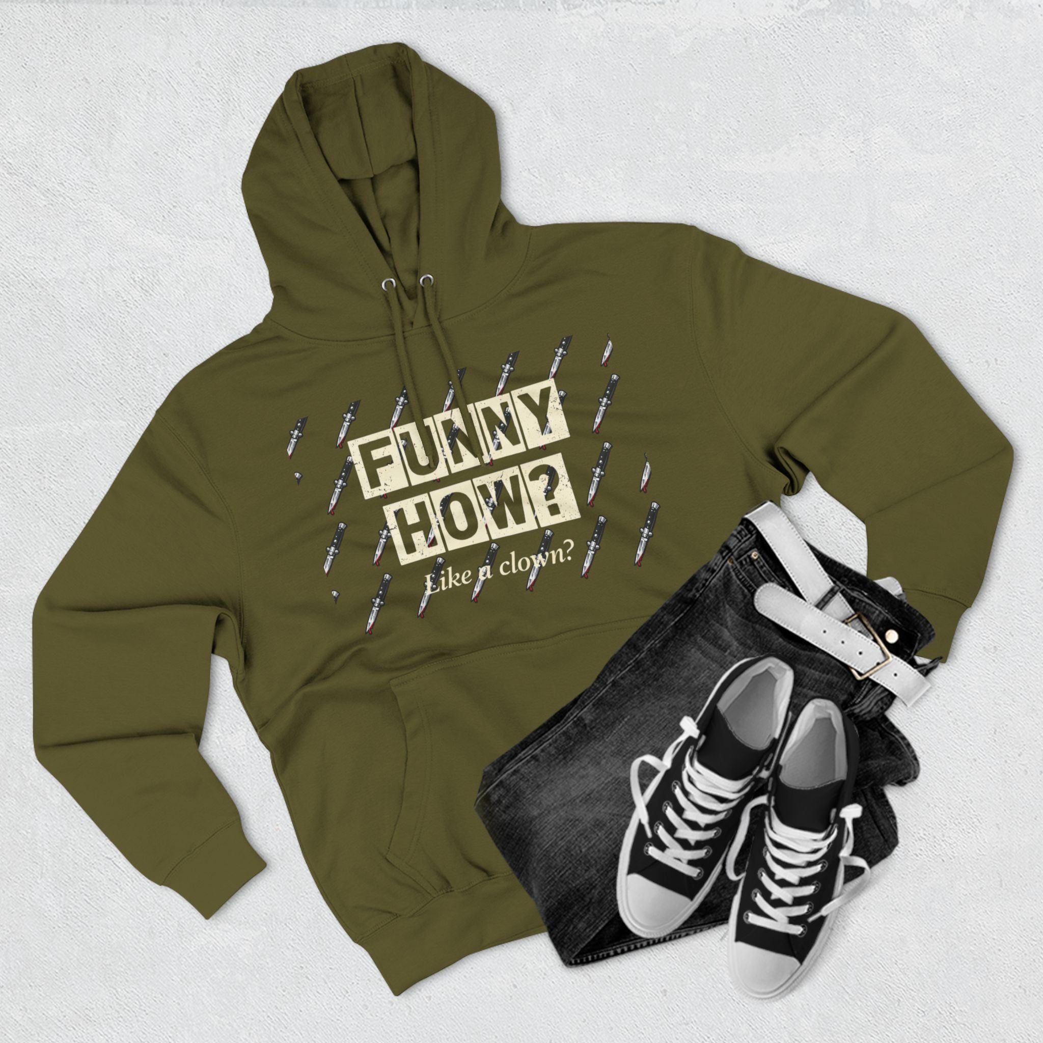 Funny How? Three-Panel Fleece Hoodie — Graphic Pullover (Shine Box)