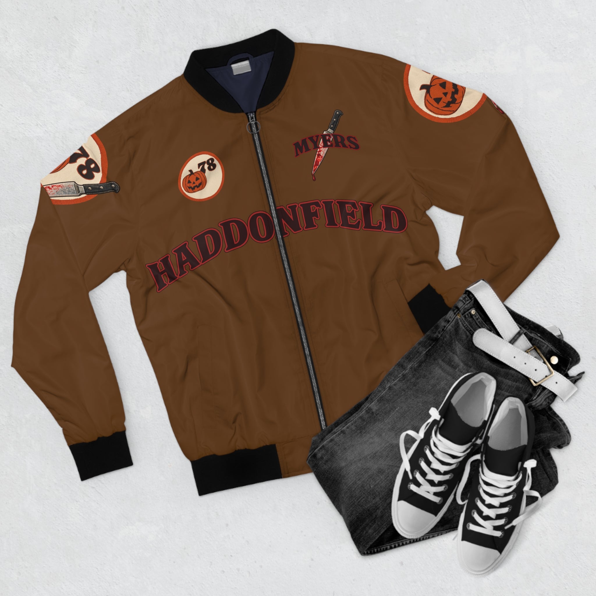 Haddonfield 1978 Bomber Jacket — Halloween Horror Graphic Jacket