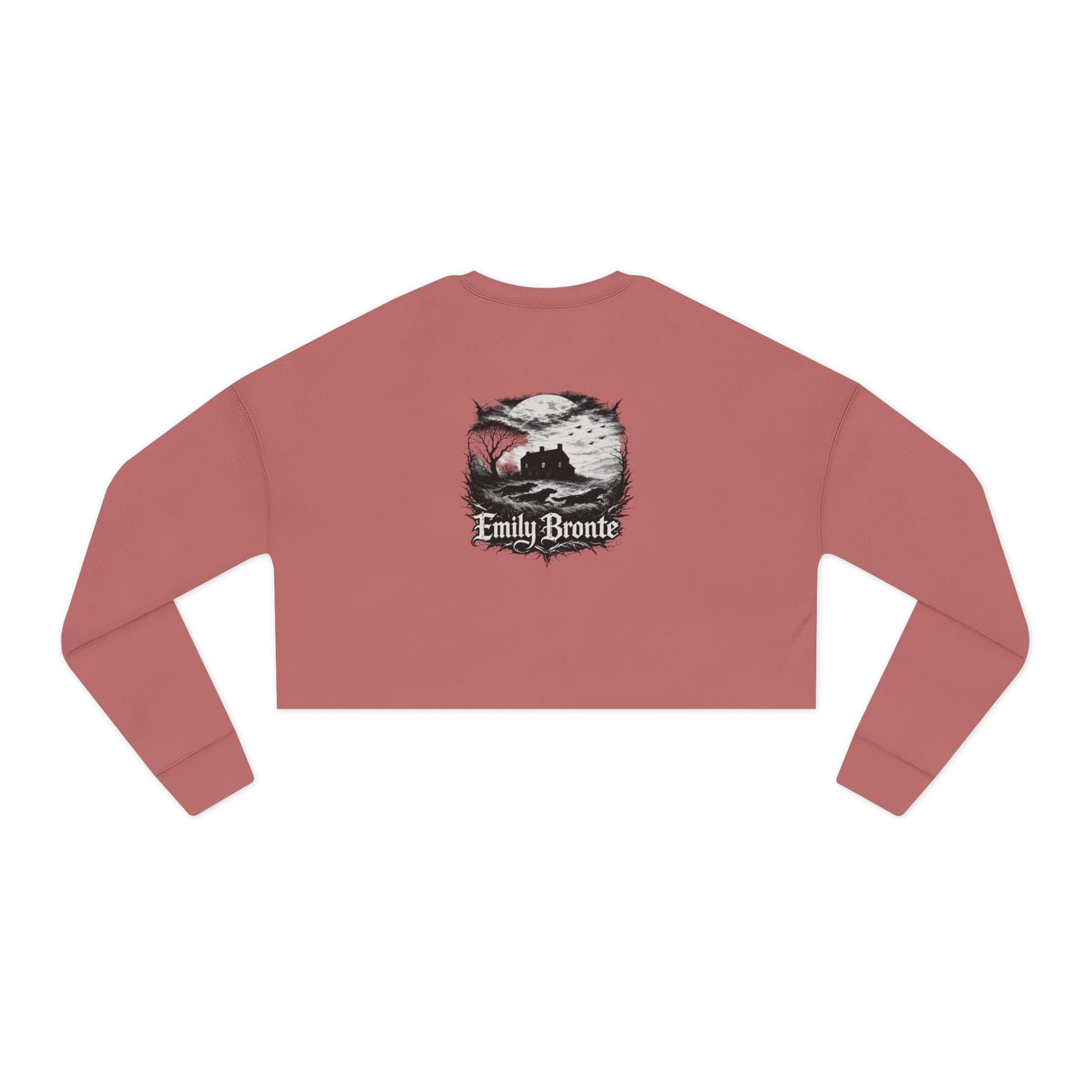 Emily Brontë Quote Moonlit Nature Cropped Sweatshirt