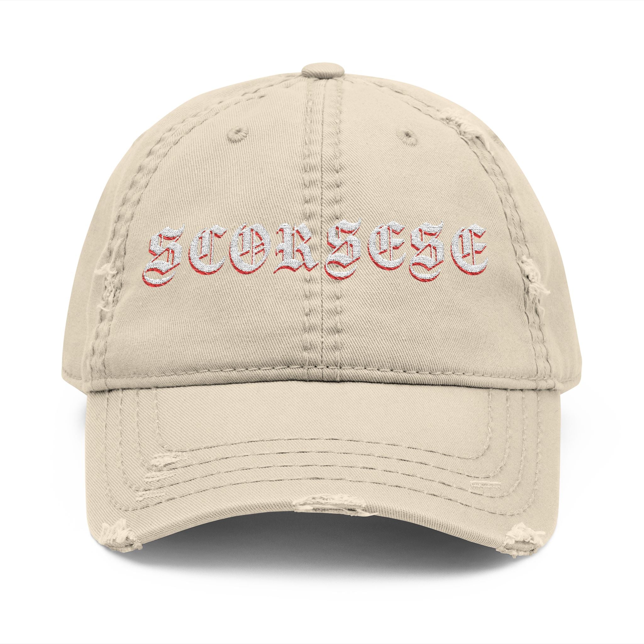 Scorsese Distressed Embroidered Dad Hat — Vintage Film Director Baseball Cap