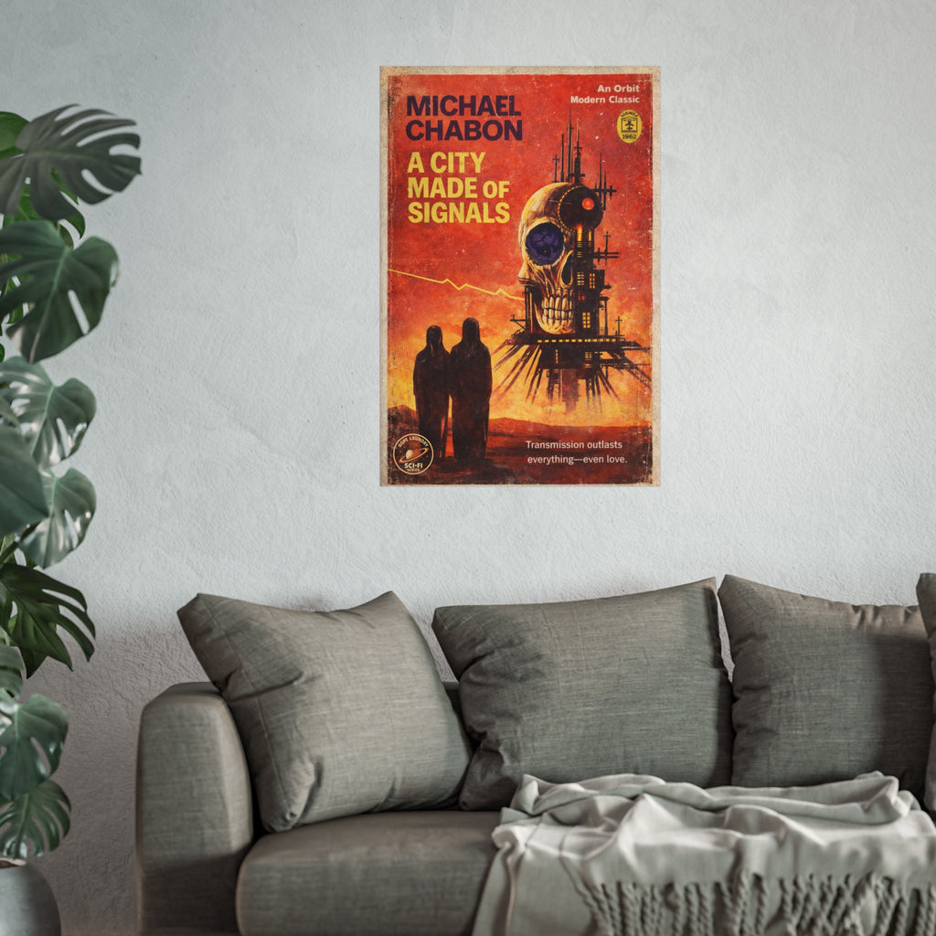 A City Made of Signals - Sci-fi Pulp Book Cover (variant) - Fine Art Poster