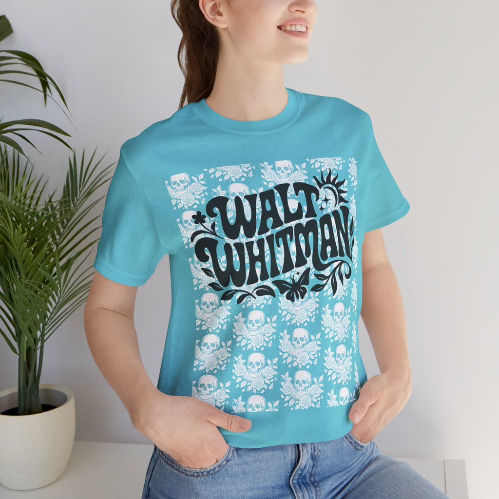 Walt Whitman Psychedelic Skulls Band Logo (white ink variant) - Vintage Graphic T-Shirt