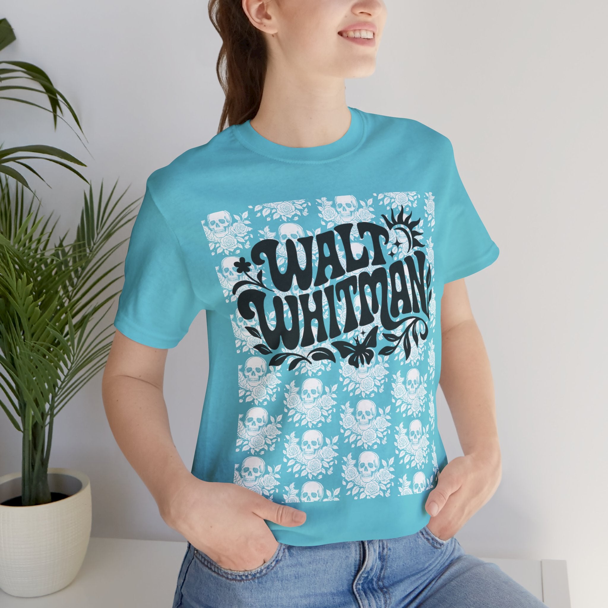 Walt Whitman Psychedelic Skulls Band Logo (white ink variant) - Vintage Graphic T-Shirt