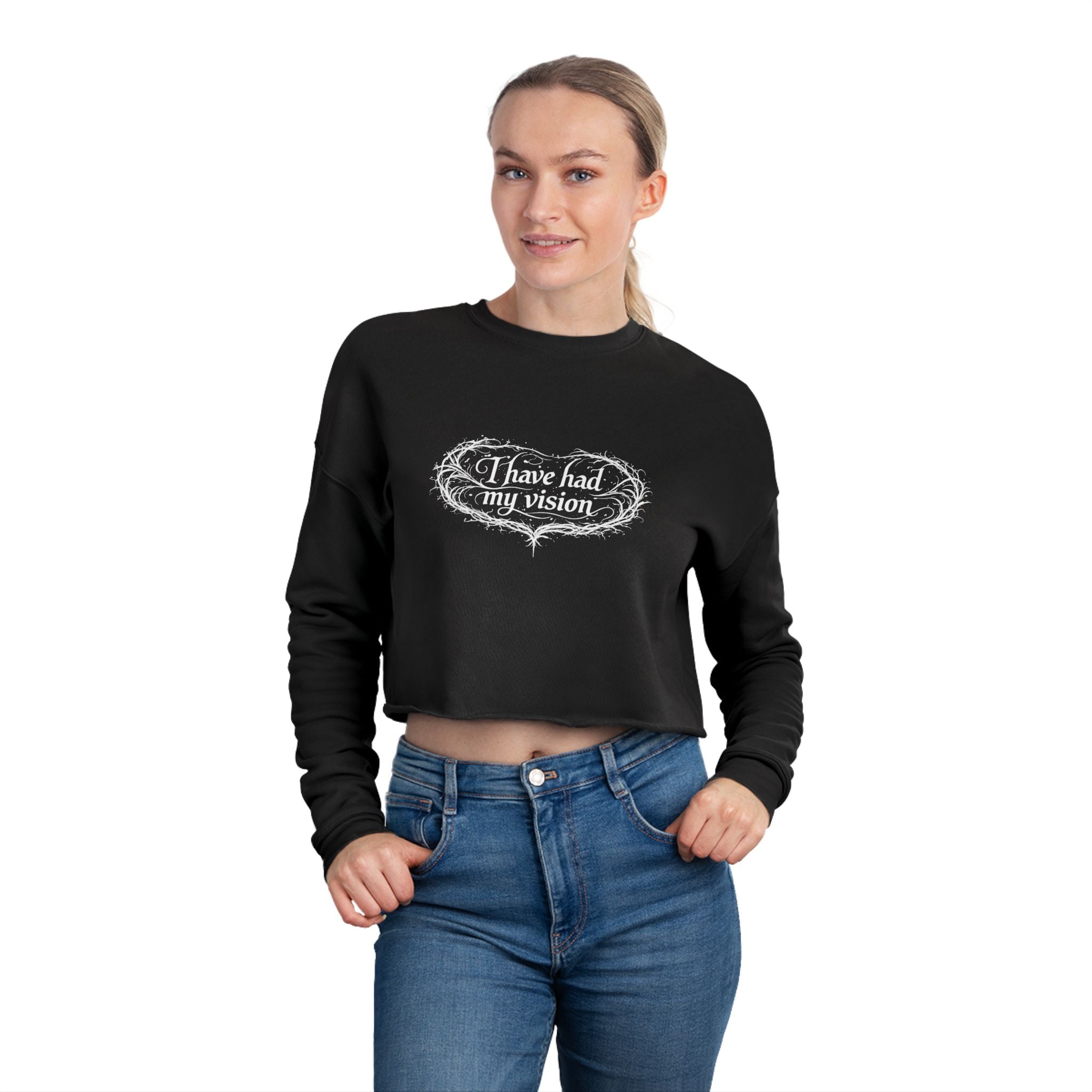 Virginia Woolf - "I have had my vision" Cropped Sweatshirt