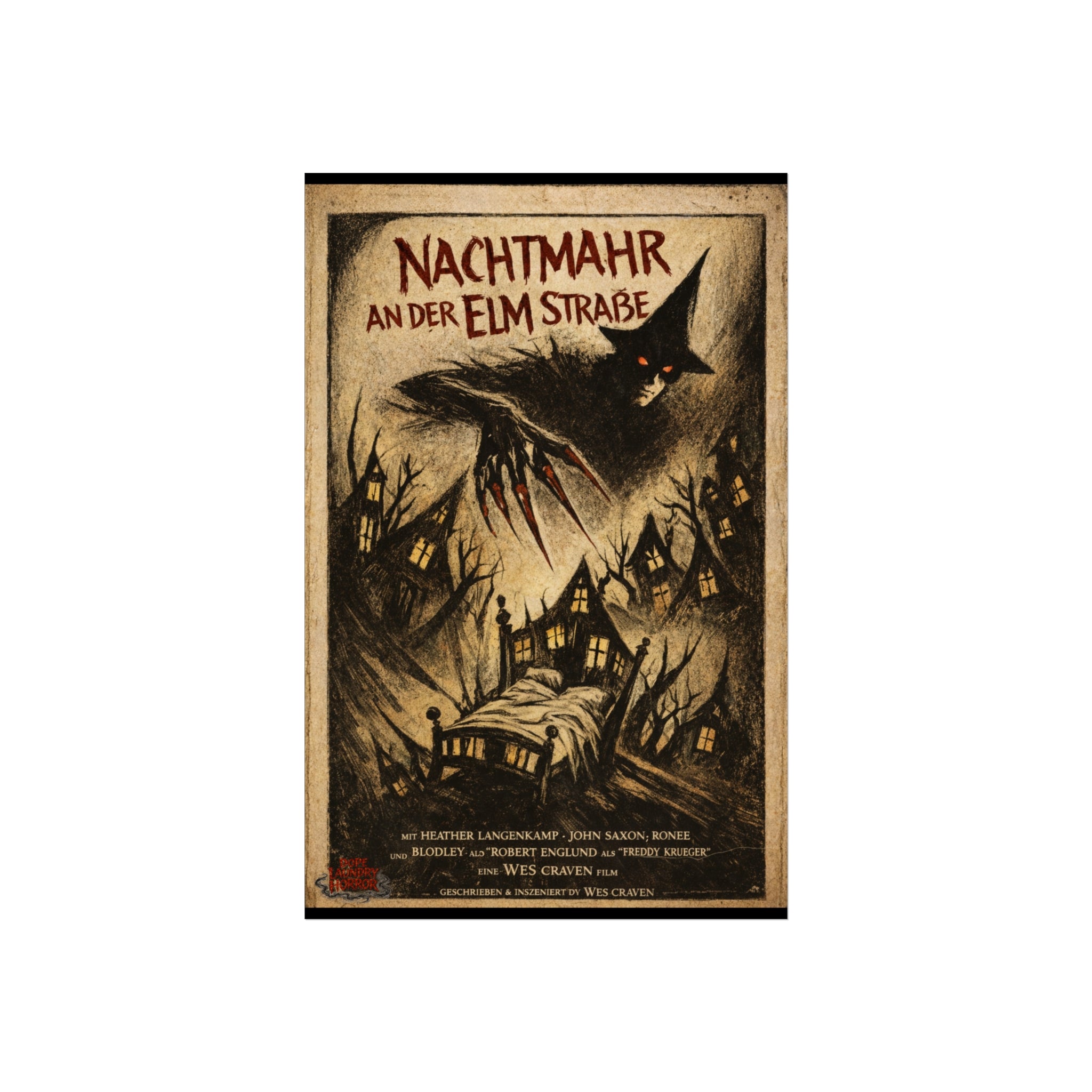 Nightmare on Elm Street - German Expressionistic Vintage Horror Poster
