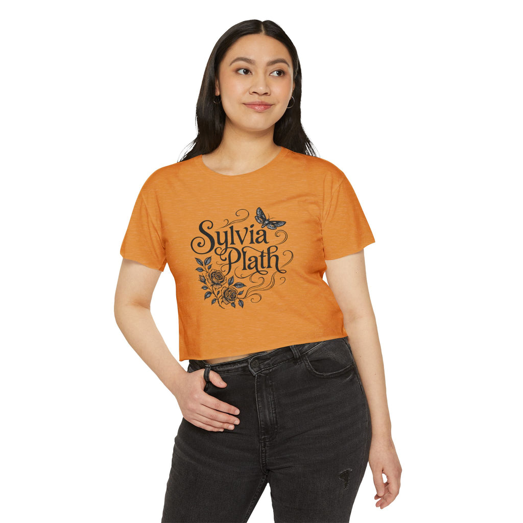 Sylvia Plath Floral Crop Top — Women's Festival Graphic Tee