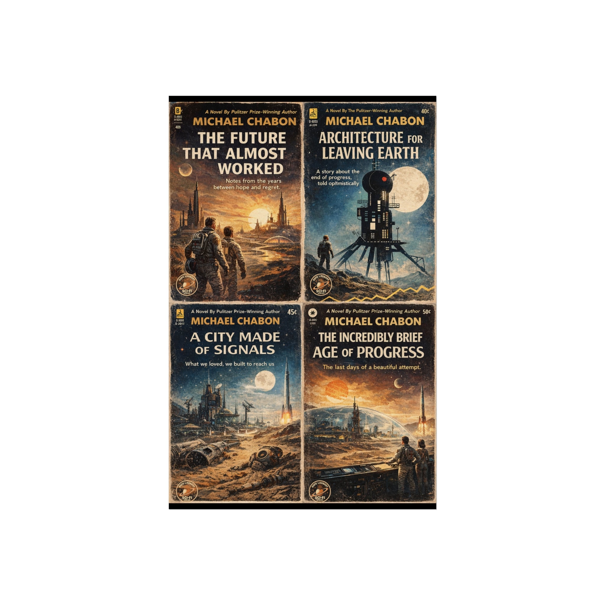 Michael Chabon Sci‑Fi Series - Pulp Book Cover - Fine Art Poster