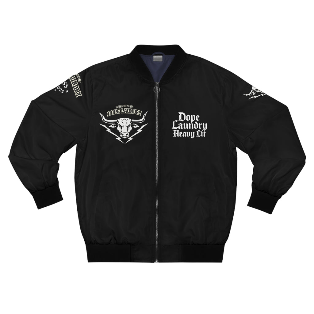 Literary Metal Bomber Jacket — Author Logos Back Print