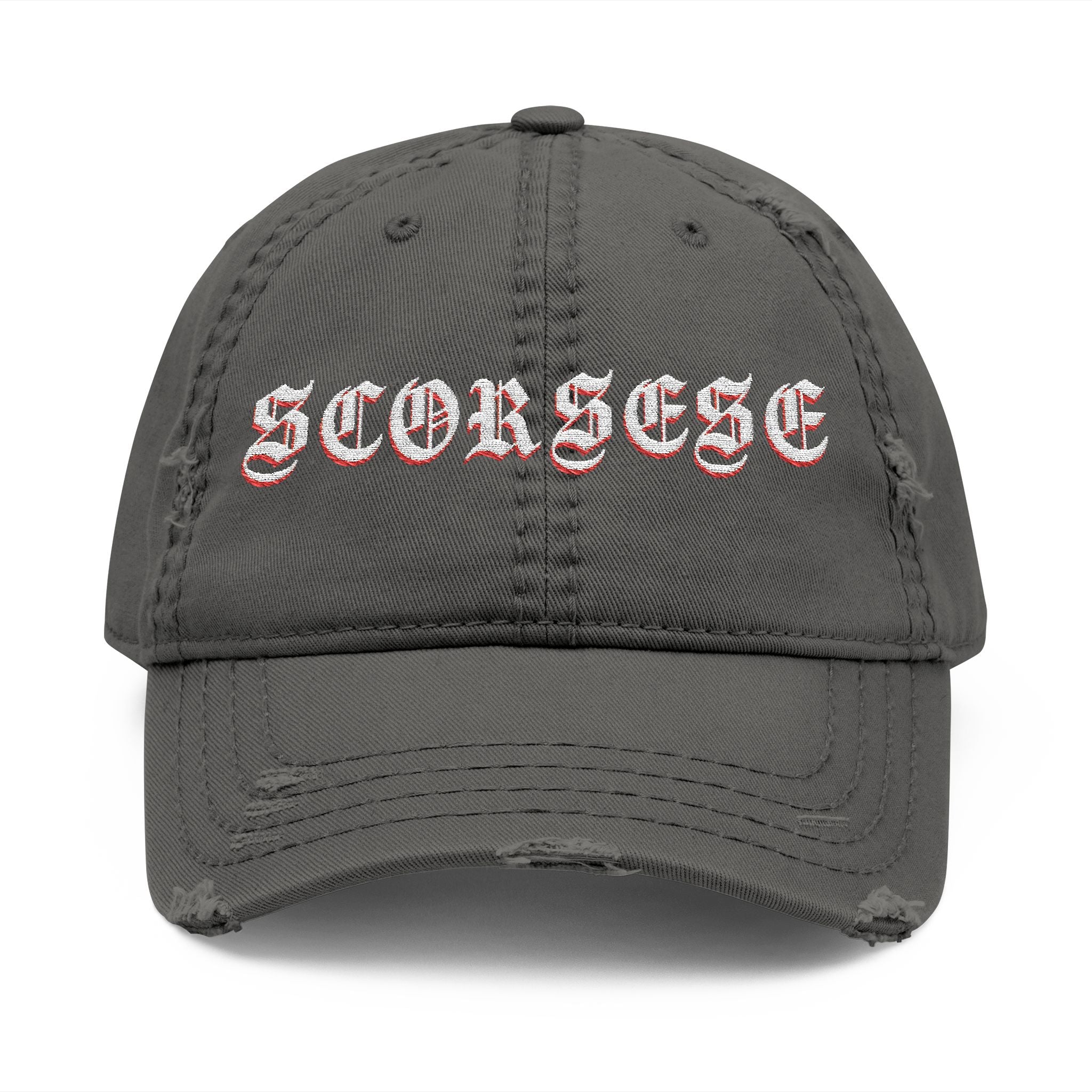 Scorsese Distressed Embroidered Dad Hat — Vintage Film Director Baseball Cap