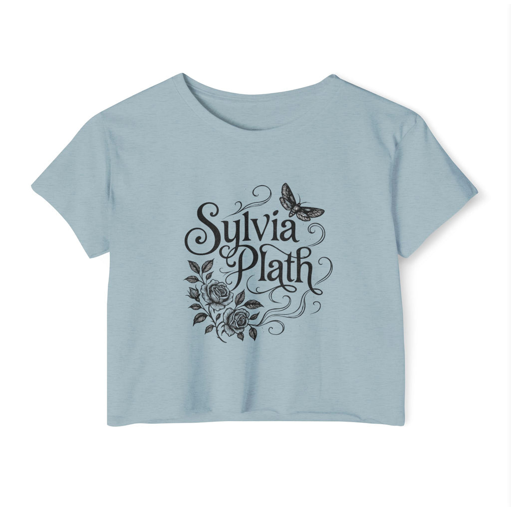 Sylvia Plath Floral Crop Top — Women's Festival Graphic Tee