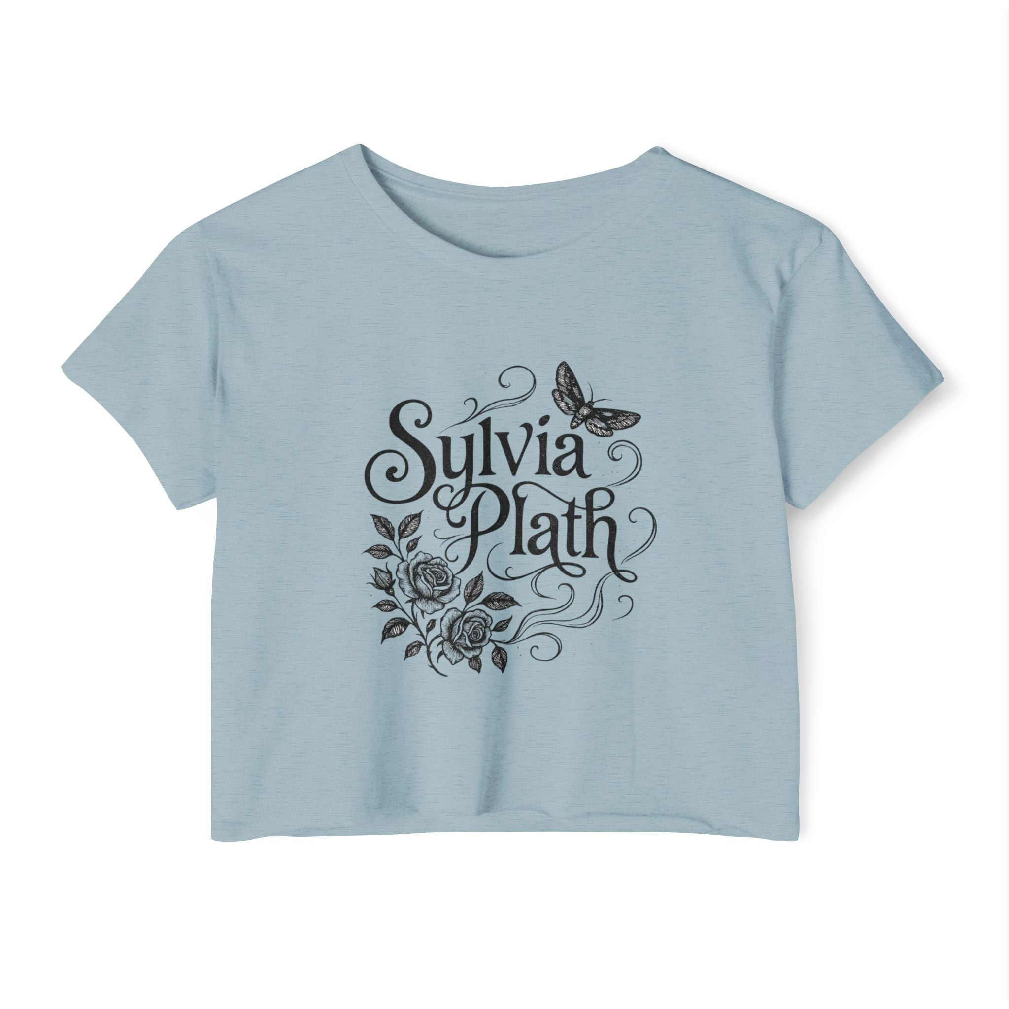 Sylvia Plath Floral Crop Top — Women's Festival Graphic Tee