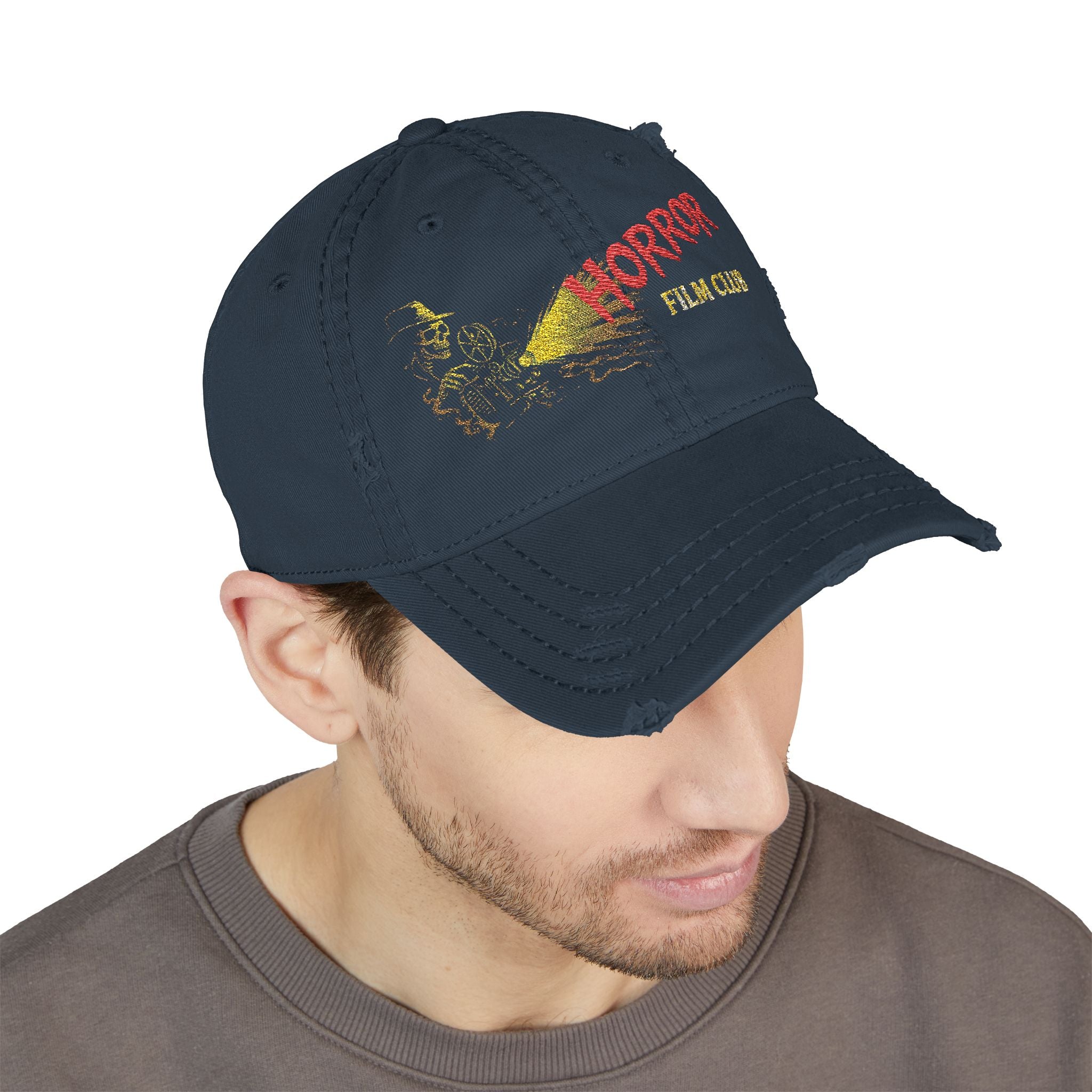 Horror Film Club Distressed Embroidered Dad Hat
