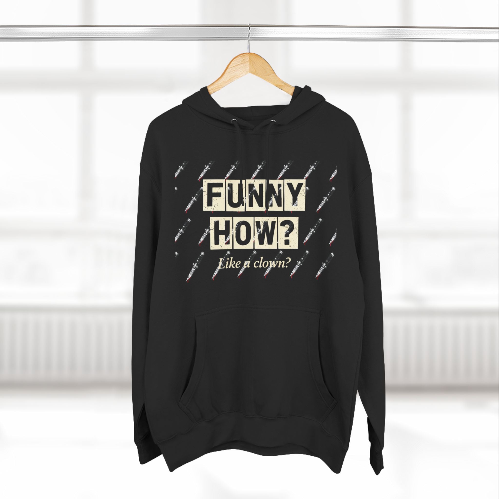 Funny How? Three-Panel Fleece Hoodie — Graphic Pullover (Shine Box)