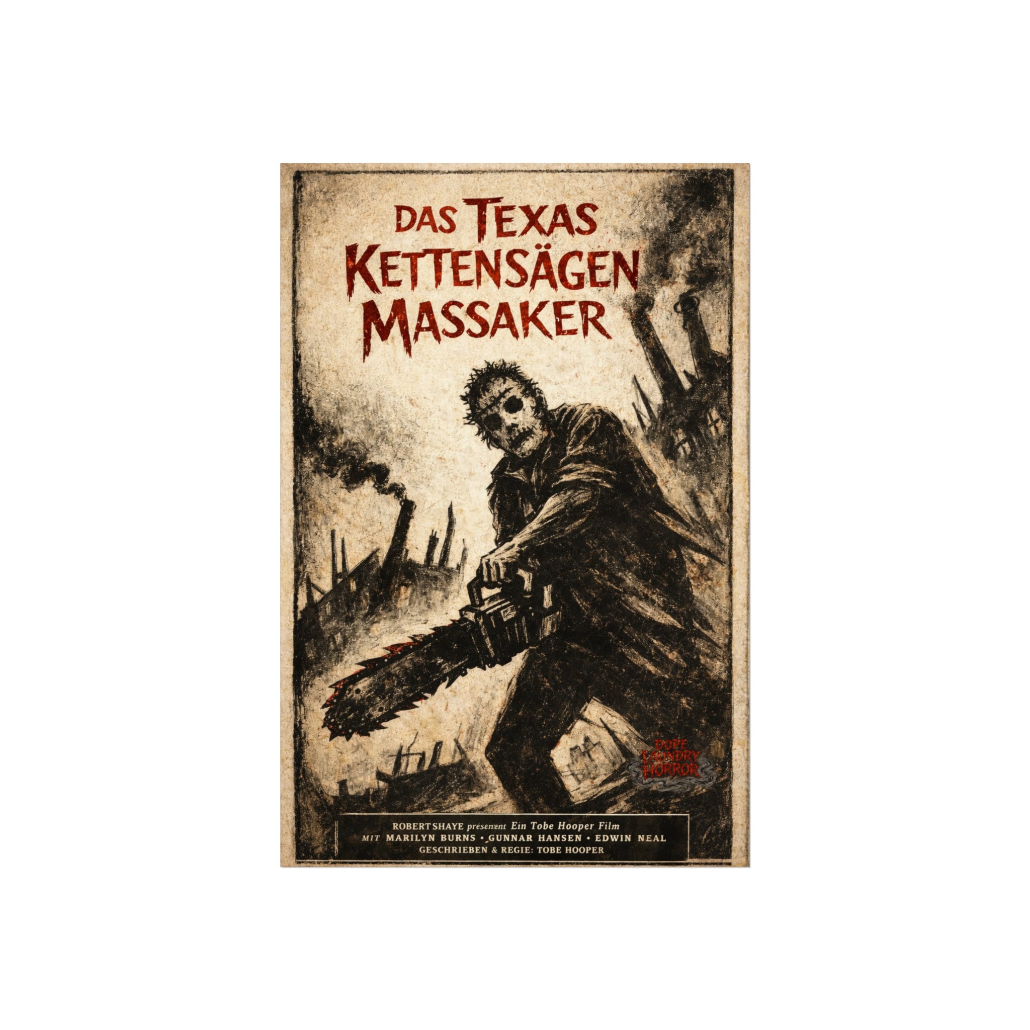 Texas Chainsaw Massacre - German Expressionist Vintage Horror Poster (Fine Art Poster)