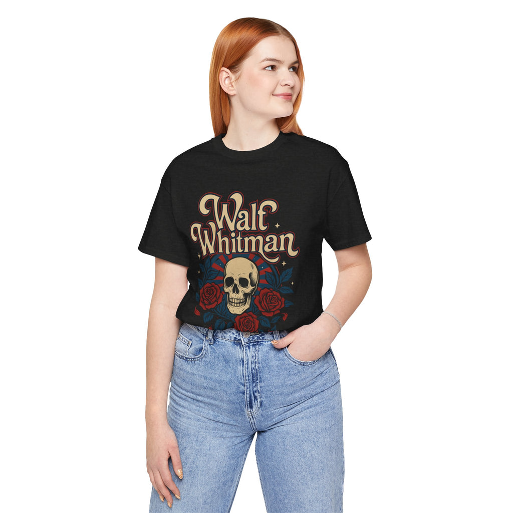 Walt Whitman Skull & Roses Vintage Graphic Tee