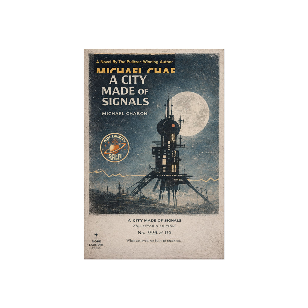 A City Made of Signals — Pulp Sci‑Fi Promotional Book Poster (Collector's Edition)