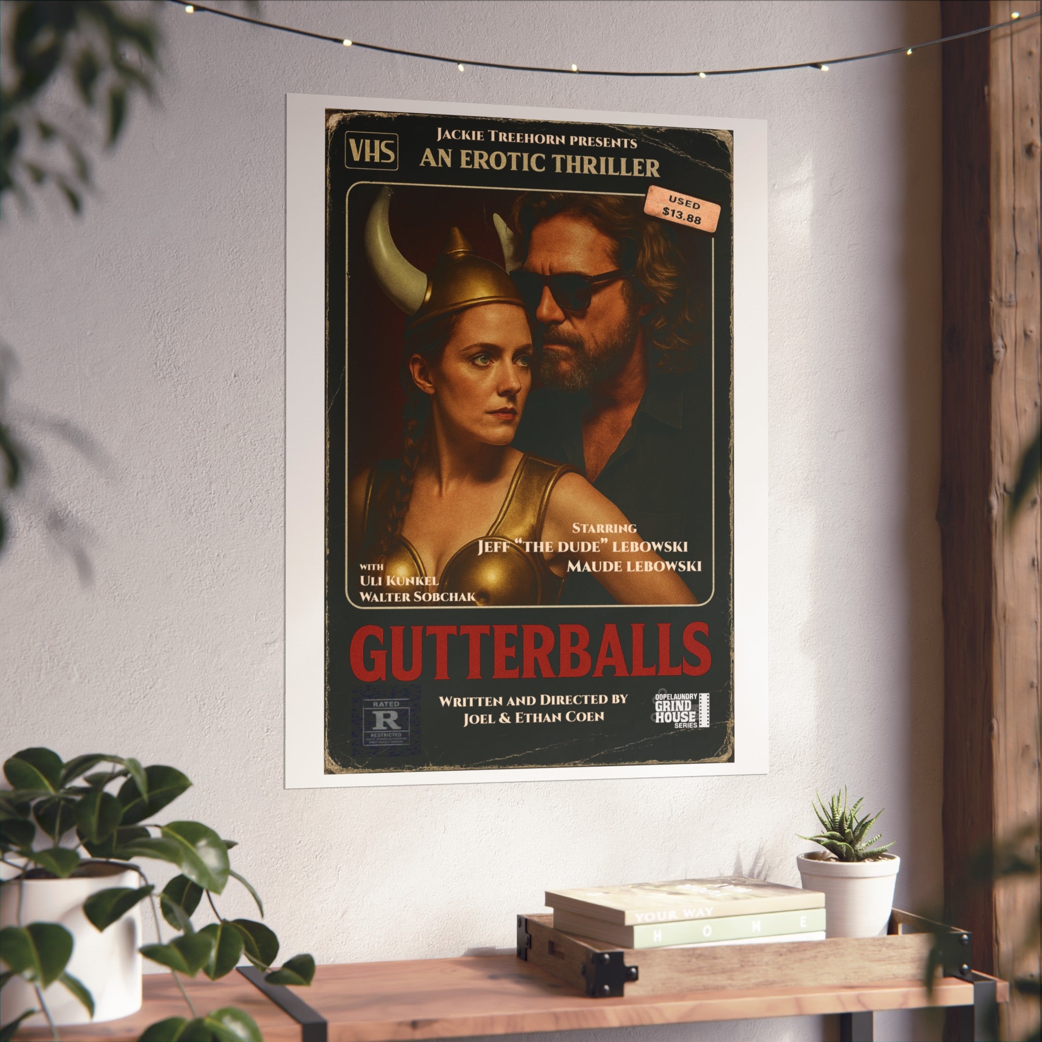 "Gutterballs" (VHS cover variant) Grind House inspired Print (The Big Lebowski) Unique Gift for Film Lovers, Home Aesthetic