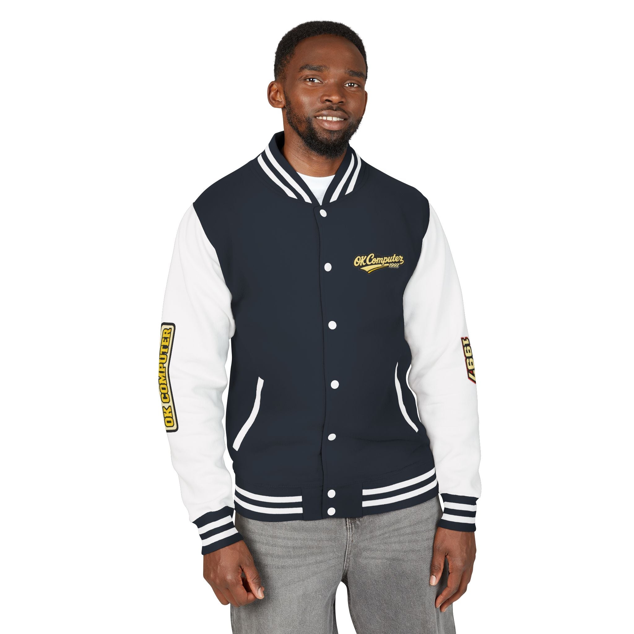 Letterman Jacket — "Ambition Makes You Look Pretty Ugly" Floral Varsity Jacket