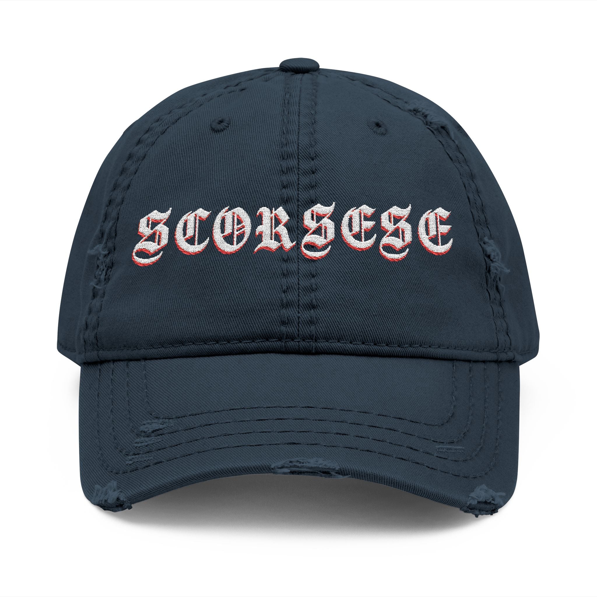 Scorsese Distressed Embroidered Dad Hat — Vintage Film Director Baseball Cap