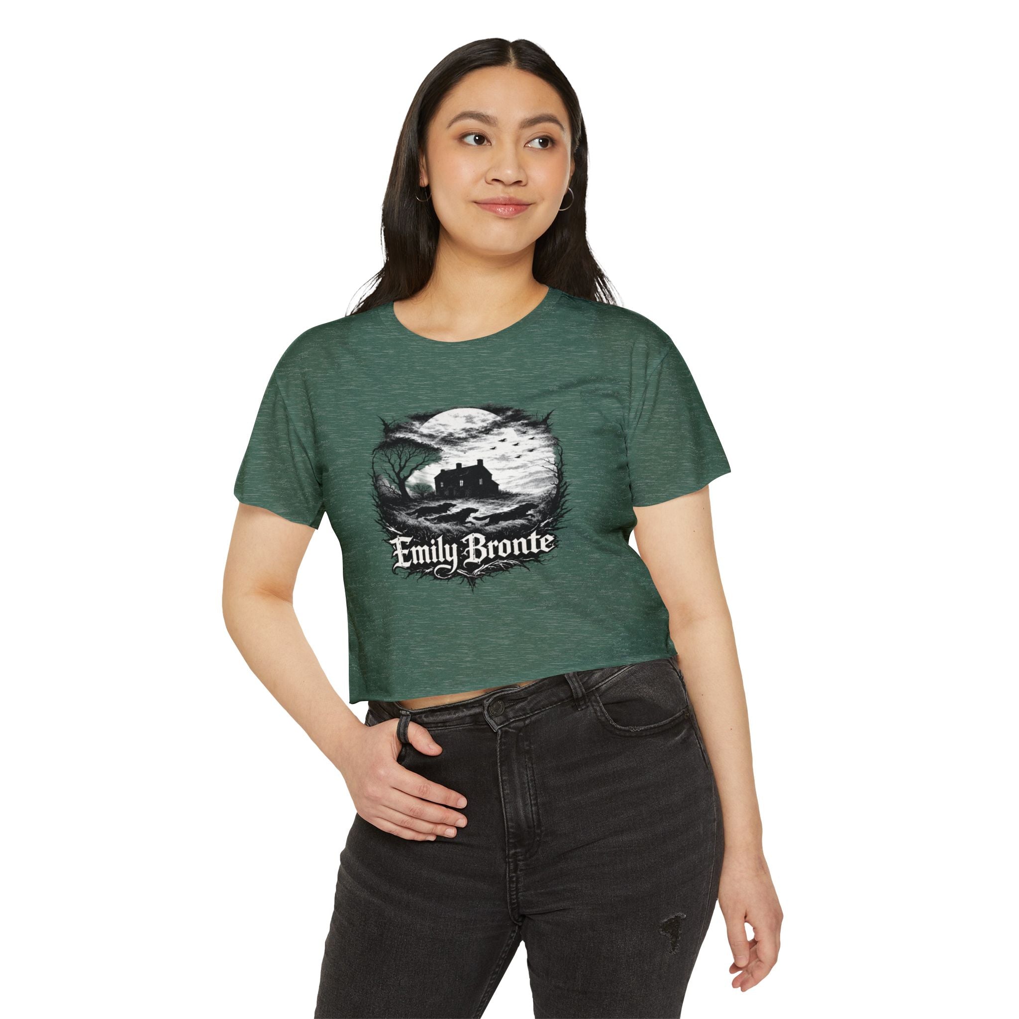 Emily Brontë Gothic Festival Crop Top — Women's Literary Graphic
